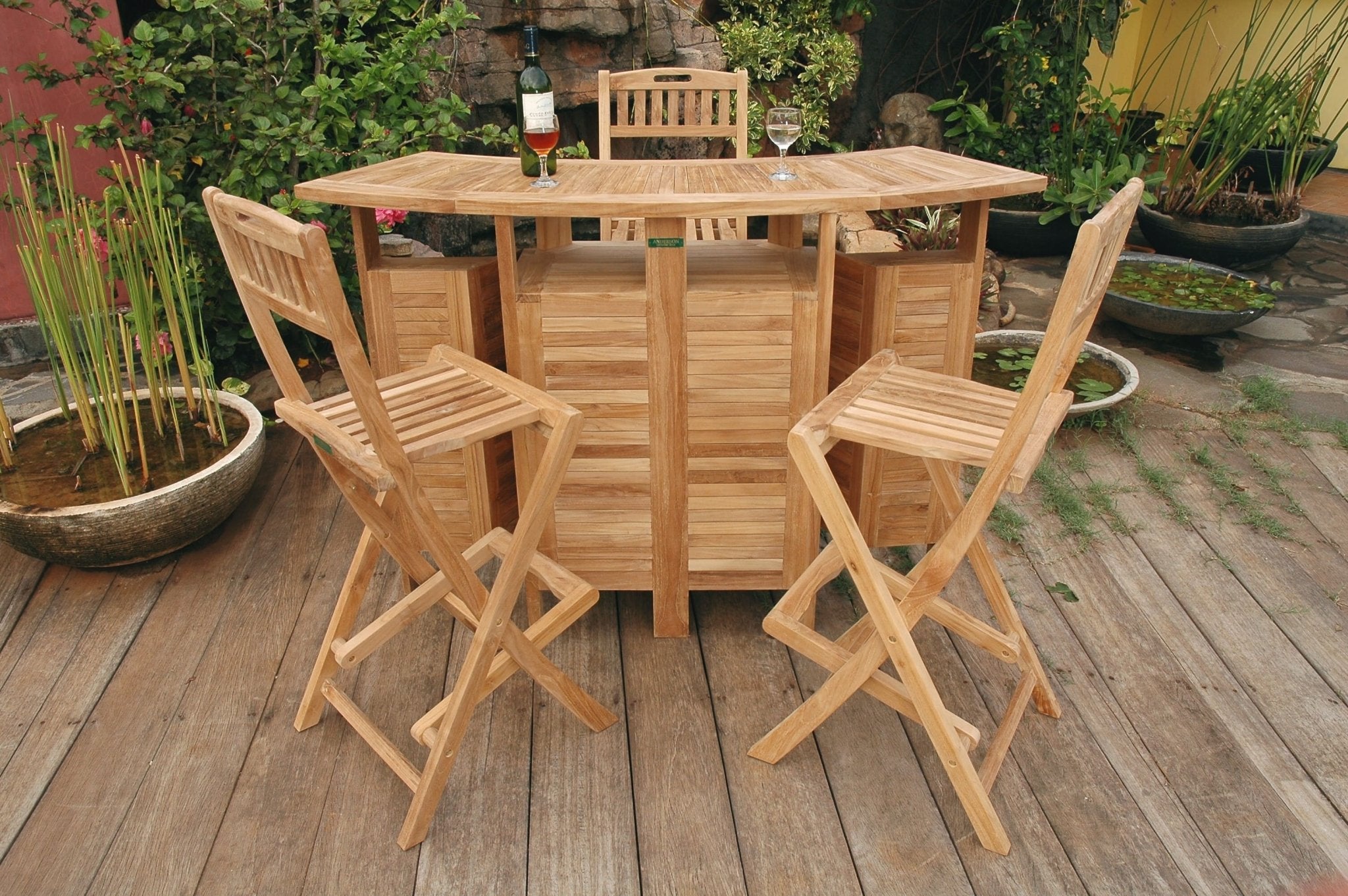 Altavista 4 - pc Folding Bar Table Set – () by Anderson Teak