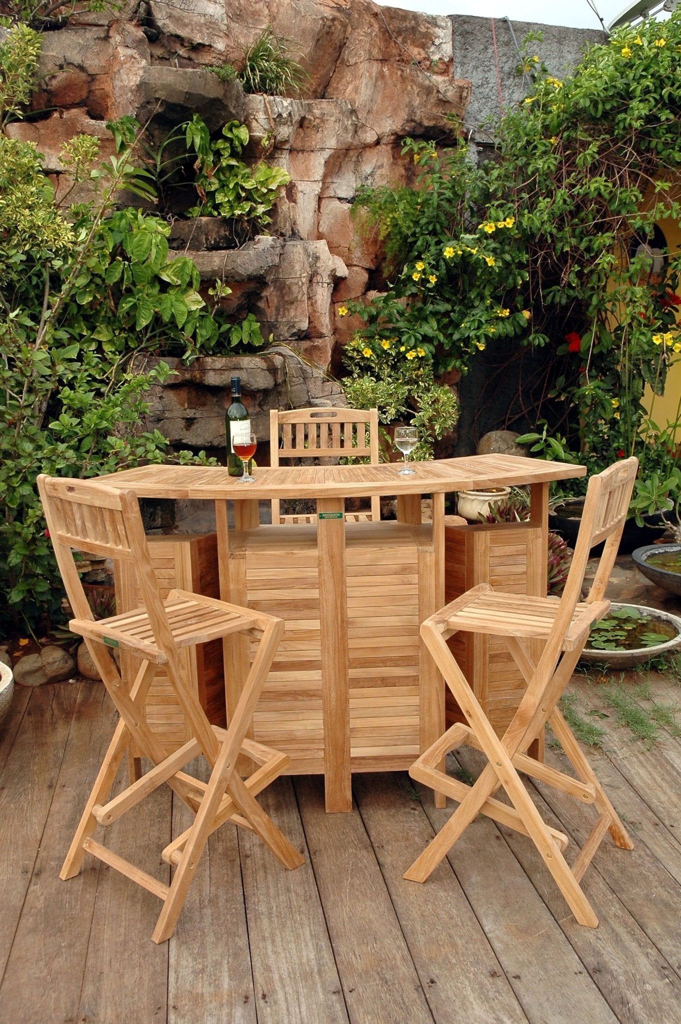 Altavista 4 - pc Folding Bar Table Set – () by Anderson Teak
