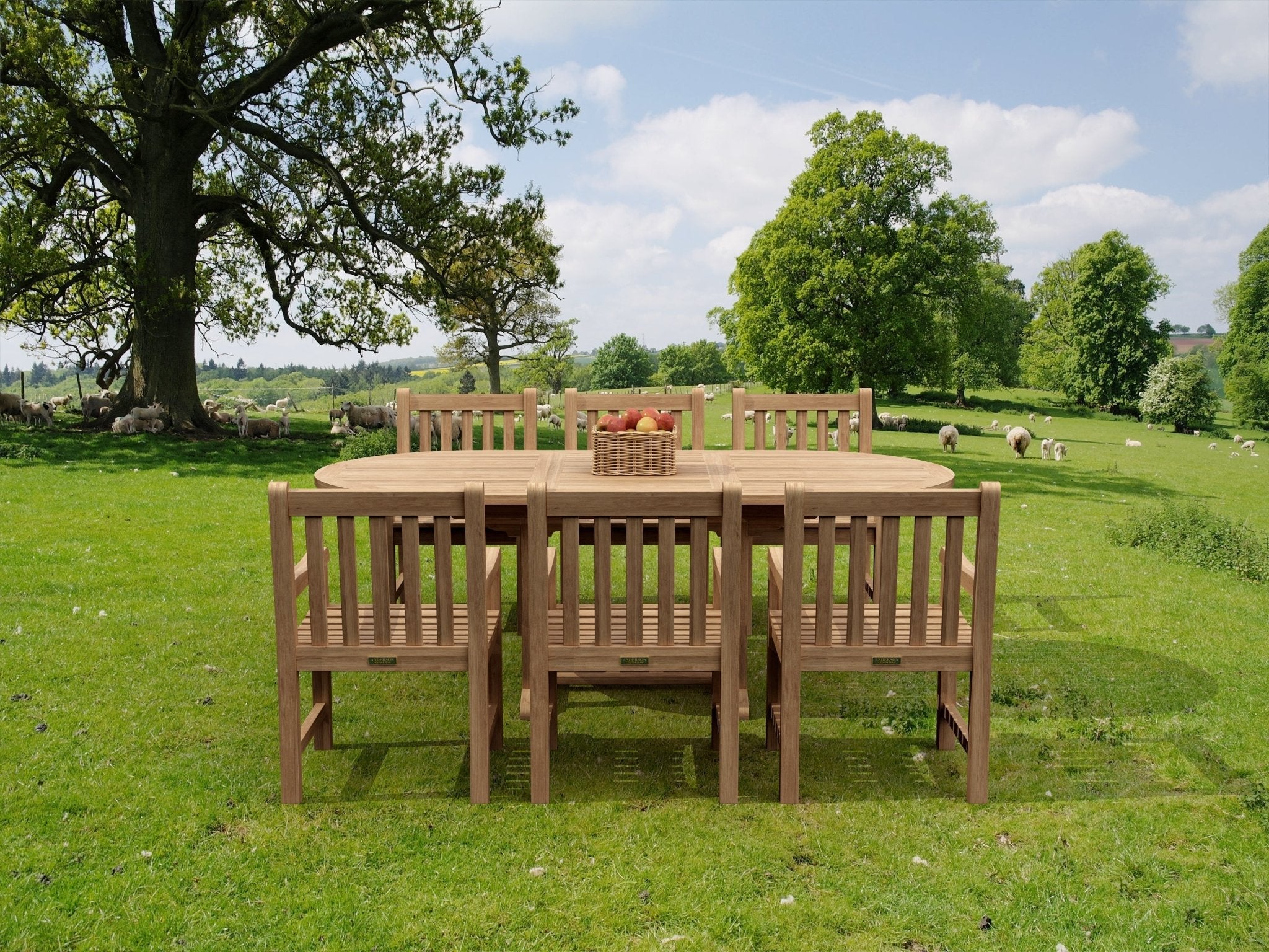 Bahama 87" Oval Extension Table – Outdoor Tables () by Anderson Teak