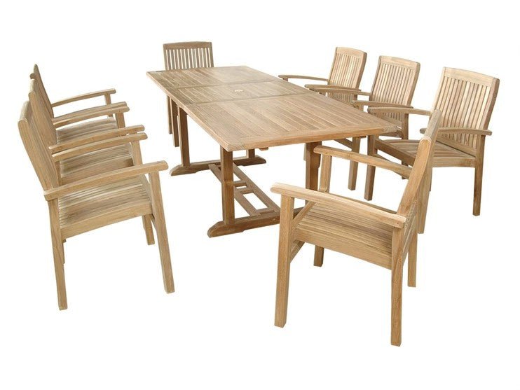 Bahama Sahara 9 - pc Dining Table Set – () by Anderson Teak