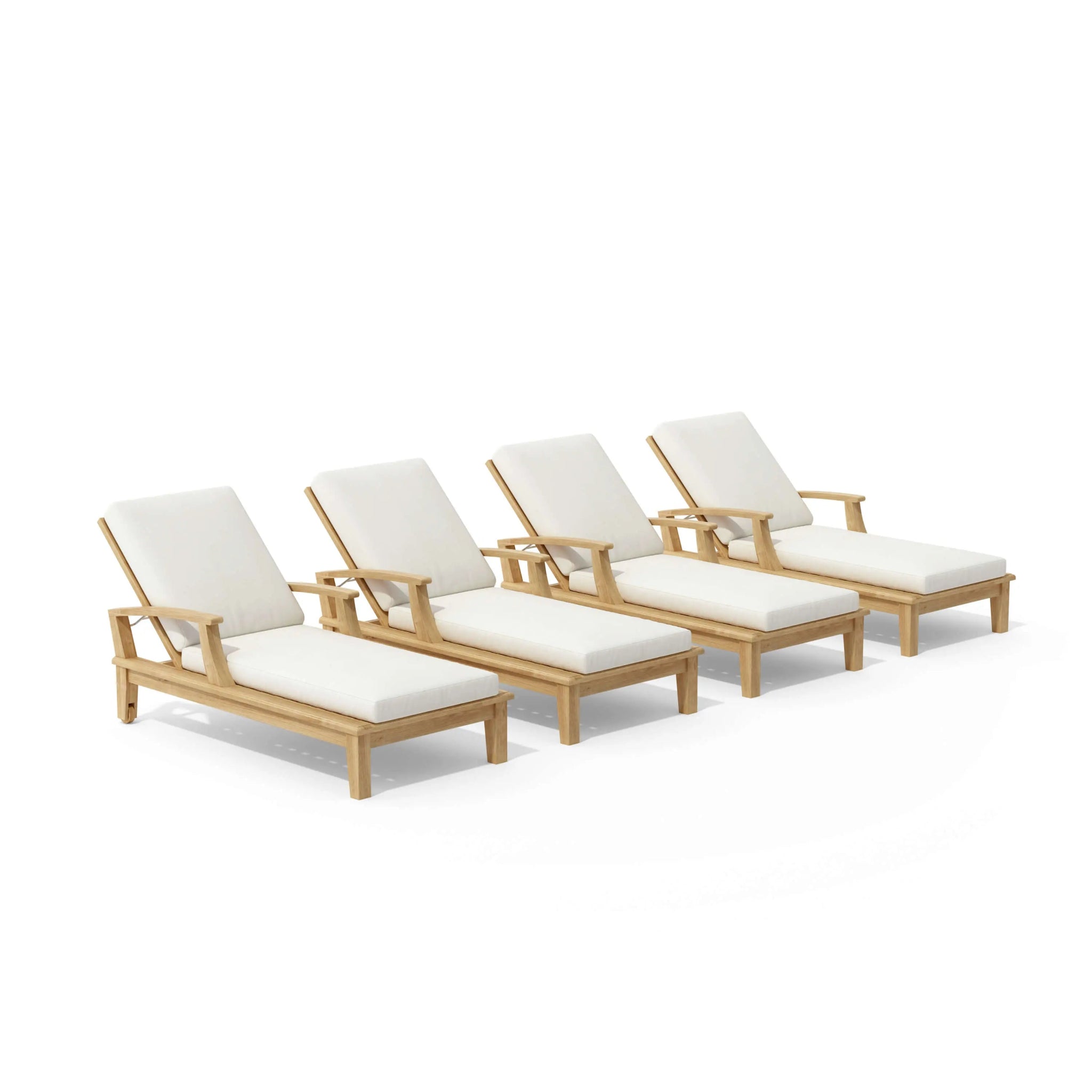 Brianna 4 - pcs Sun Lounger set – Teak Daybed (Natural) by Anderson Teak