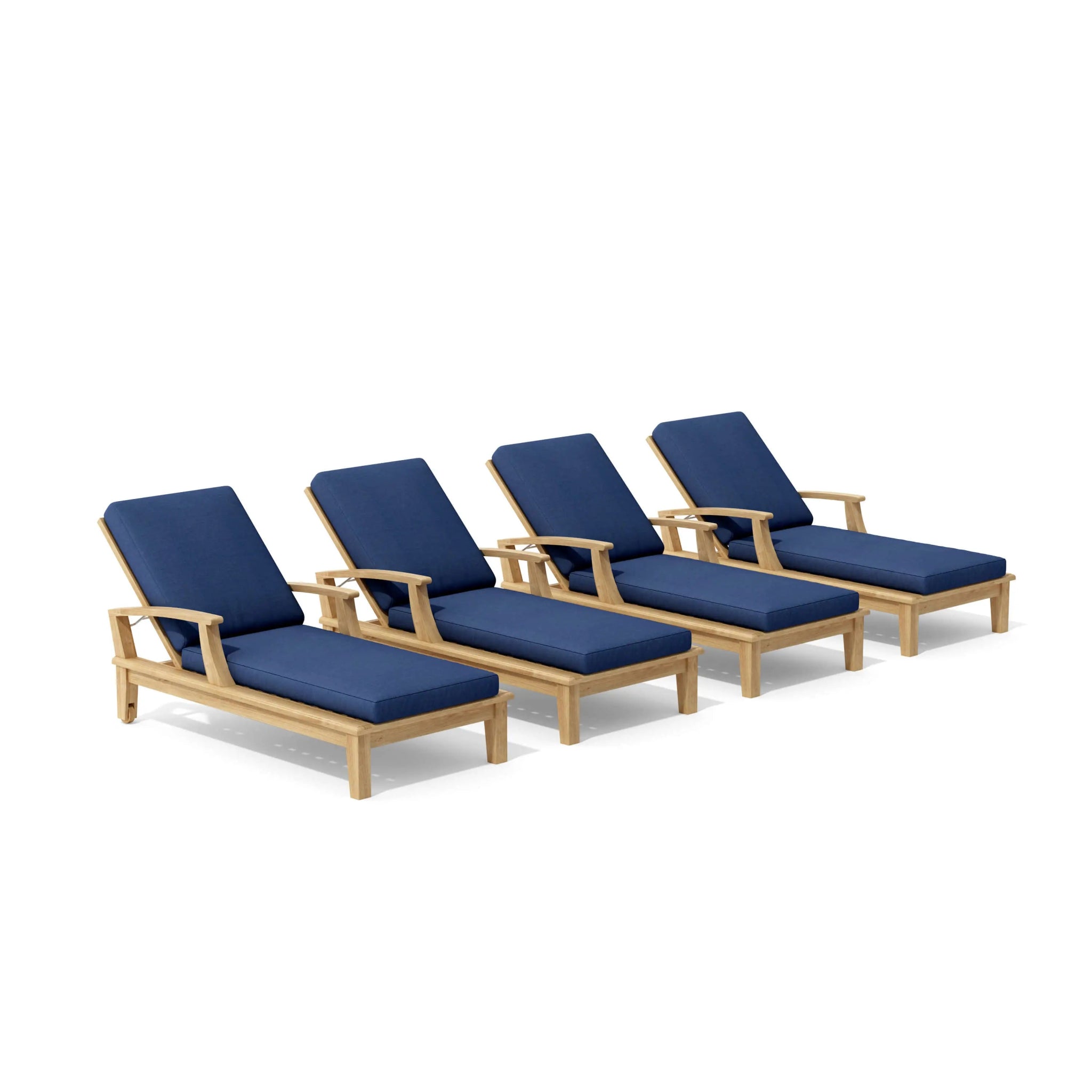 Brianna 4 - pcs Sun Lounger set – Teak Daybed (Navy) by Anderson Teak