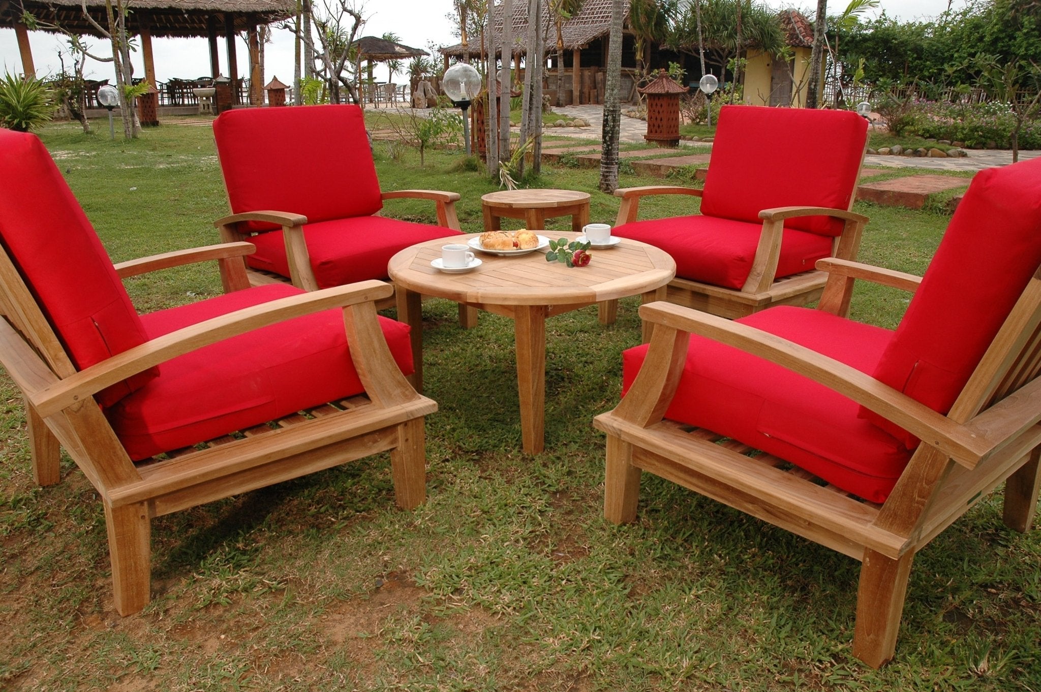 Brianna Deep Seating 6 - pc Set – (Cast Slate / Bliss Smoke) by Anderson Teak