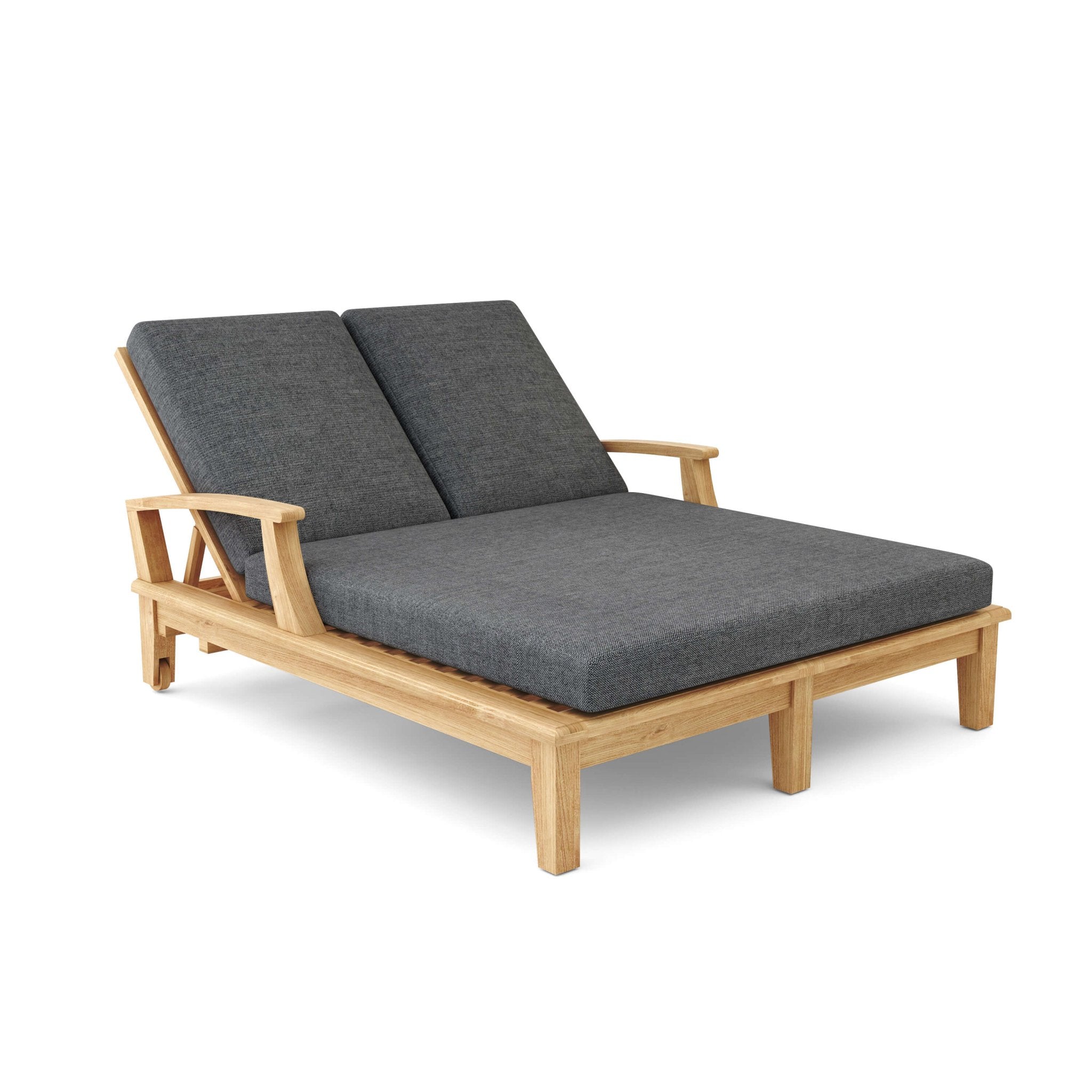 Brianna Double Sun Lounger – Teak Daybed (No Cushion) by Anderson Teak