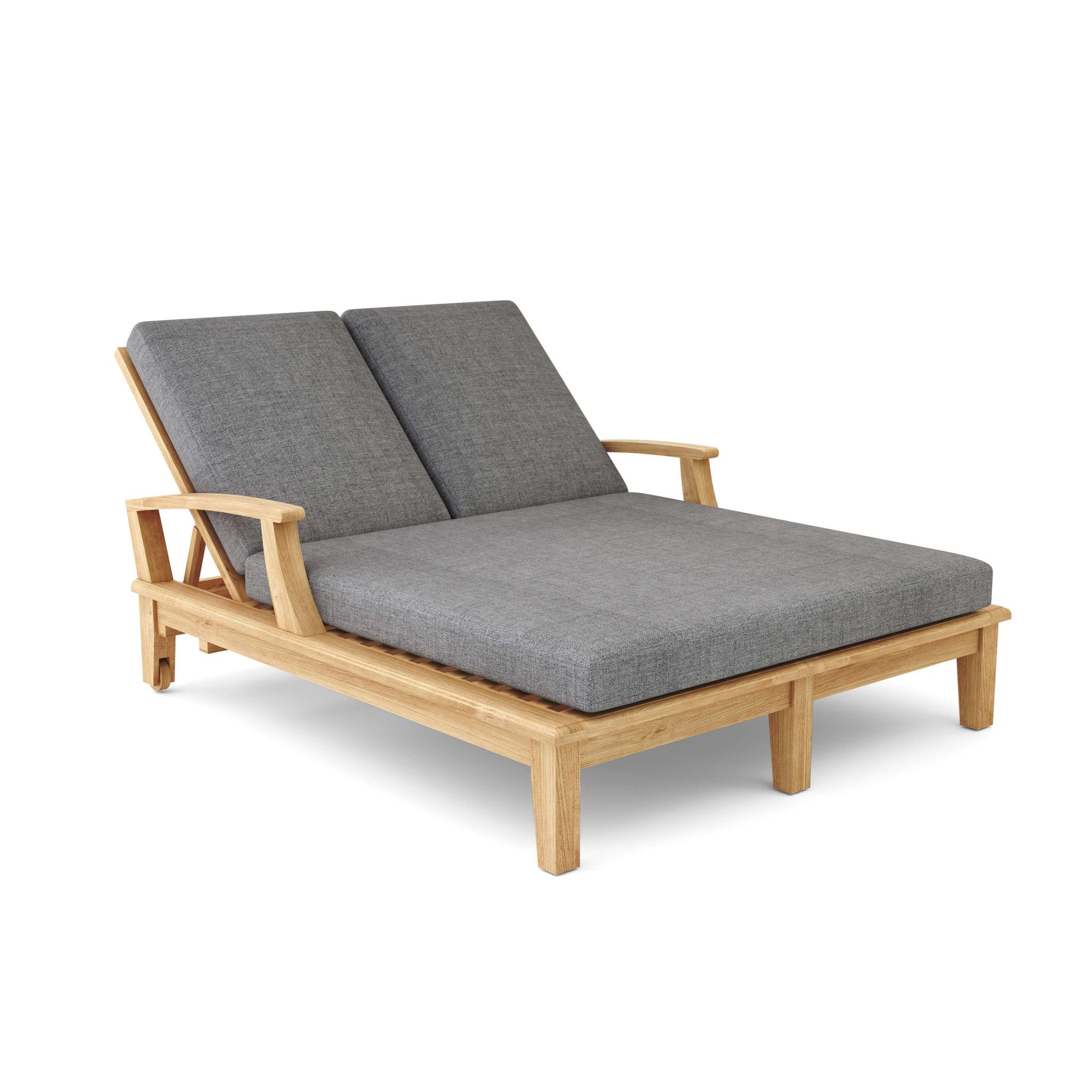Brianna Double Sun Lounger – Teak Daybed (No Cushion) by Anderson Teak