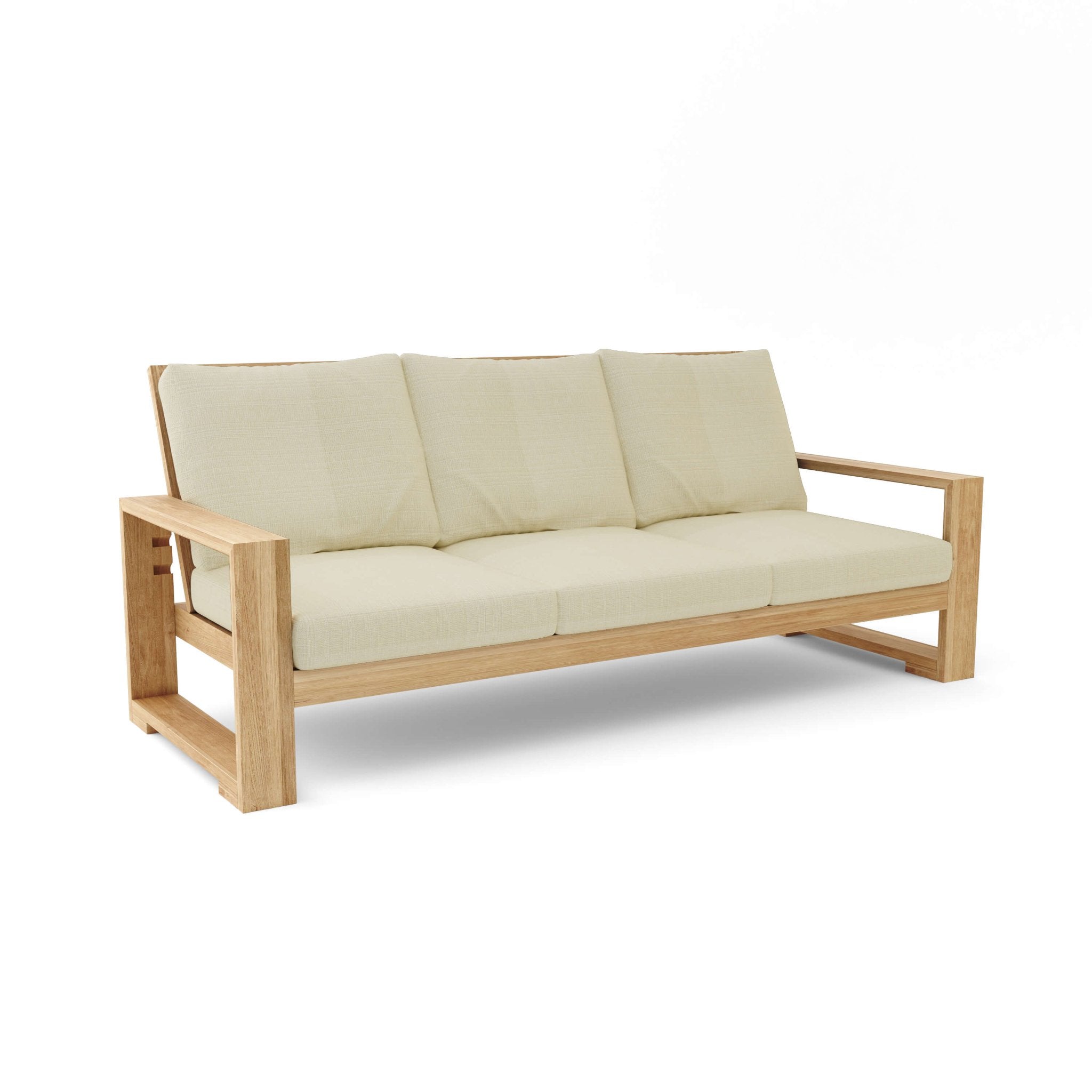 Capistrano Deep Seating Sofa – Teak Sofa (Linen Antique Beige) by Anderson Teak
