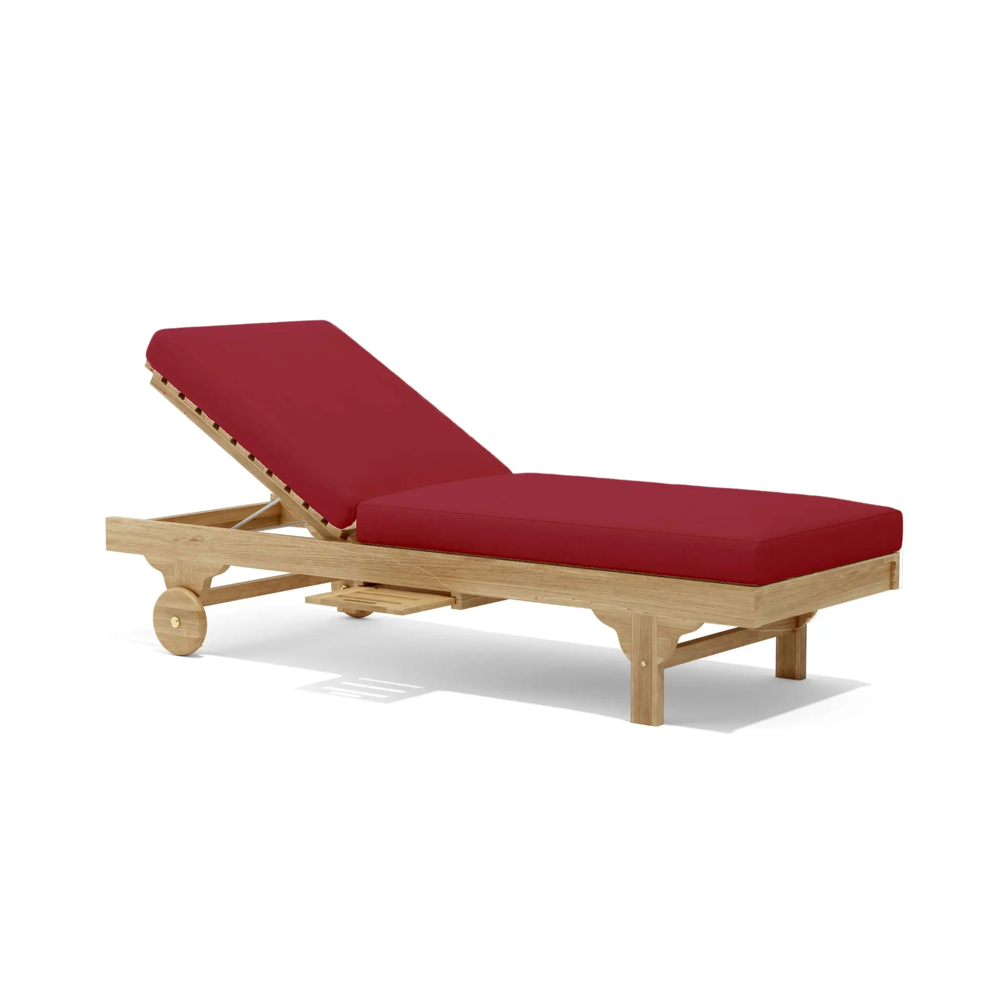 Capri New Sun Lounger – Teak Daybed (Burgundy) by Anderson Teak