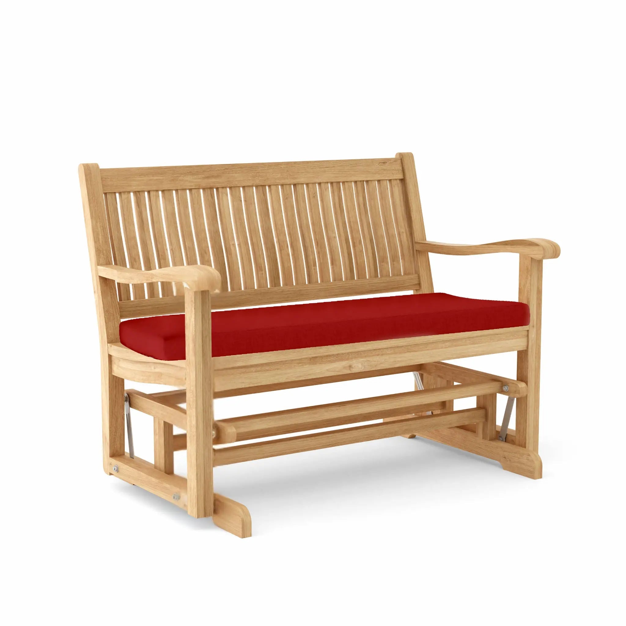 Del - Amo Glider – Teak Bench (Jockey Red) by Anderson Teak