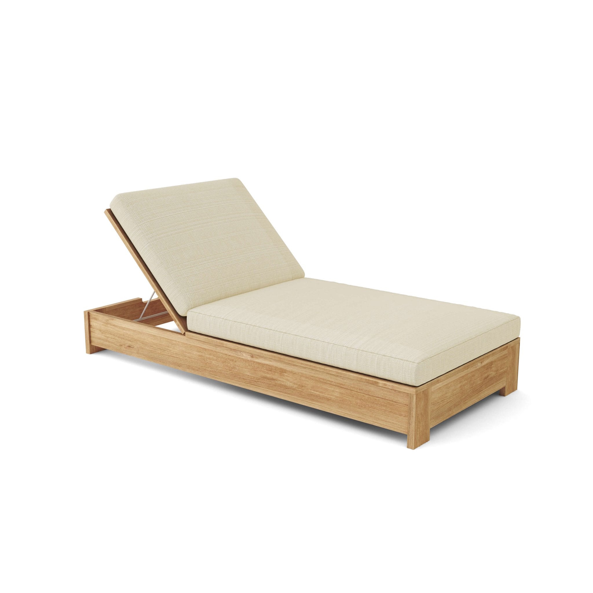 Madera Sun Lounger – Teak Daybed (Linen Antique Beige) by Anderson Teak