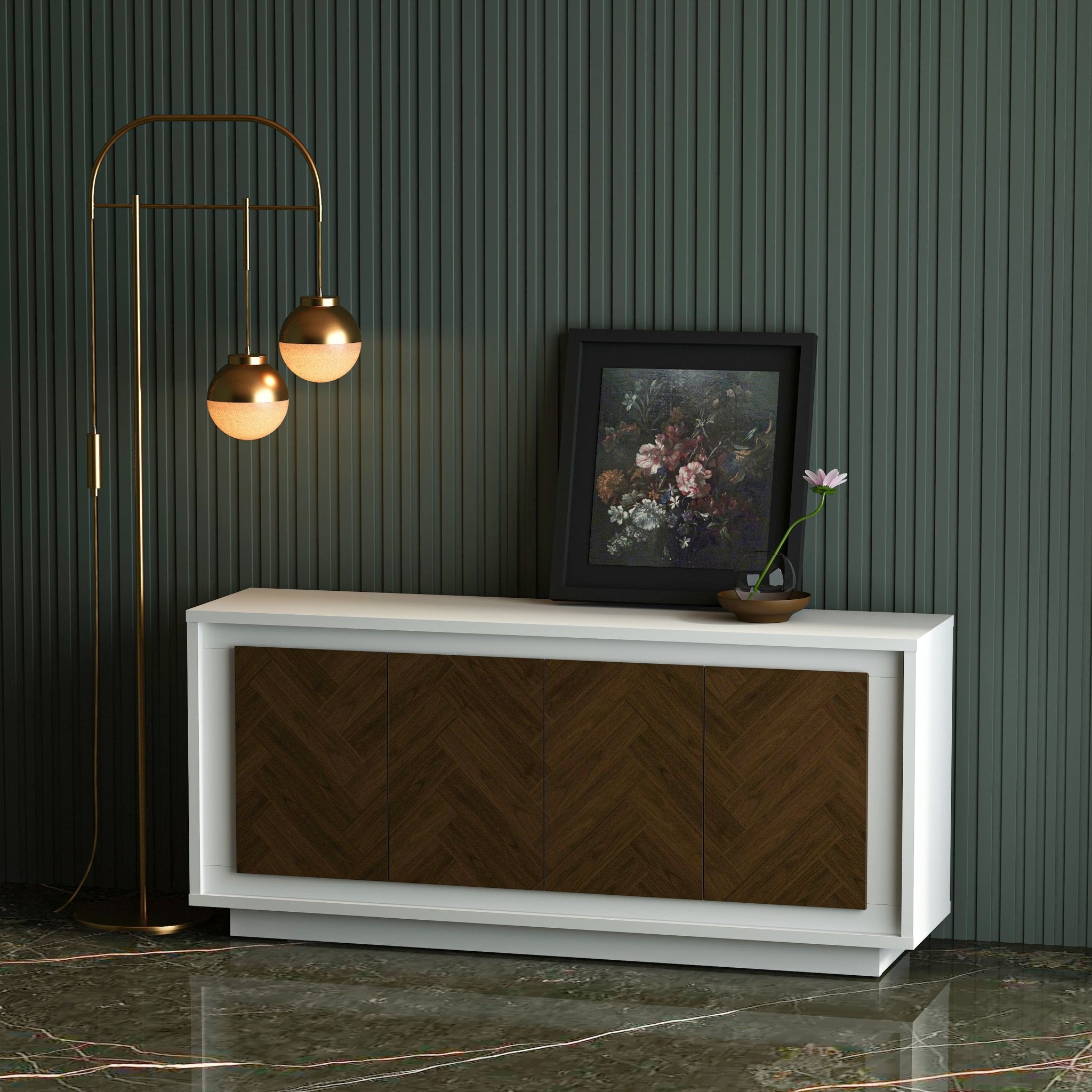 Paraggi Sideboard – (White & Mahogany) by Anderson Teak