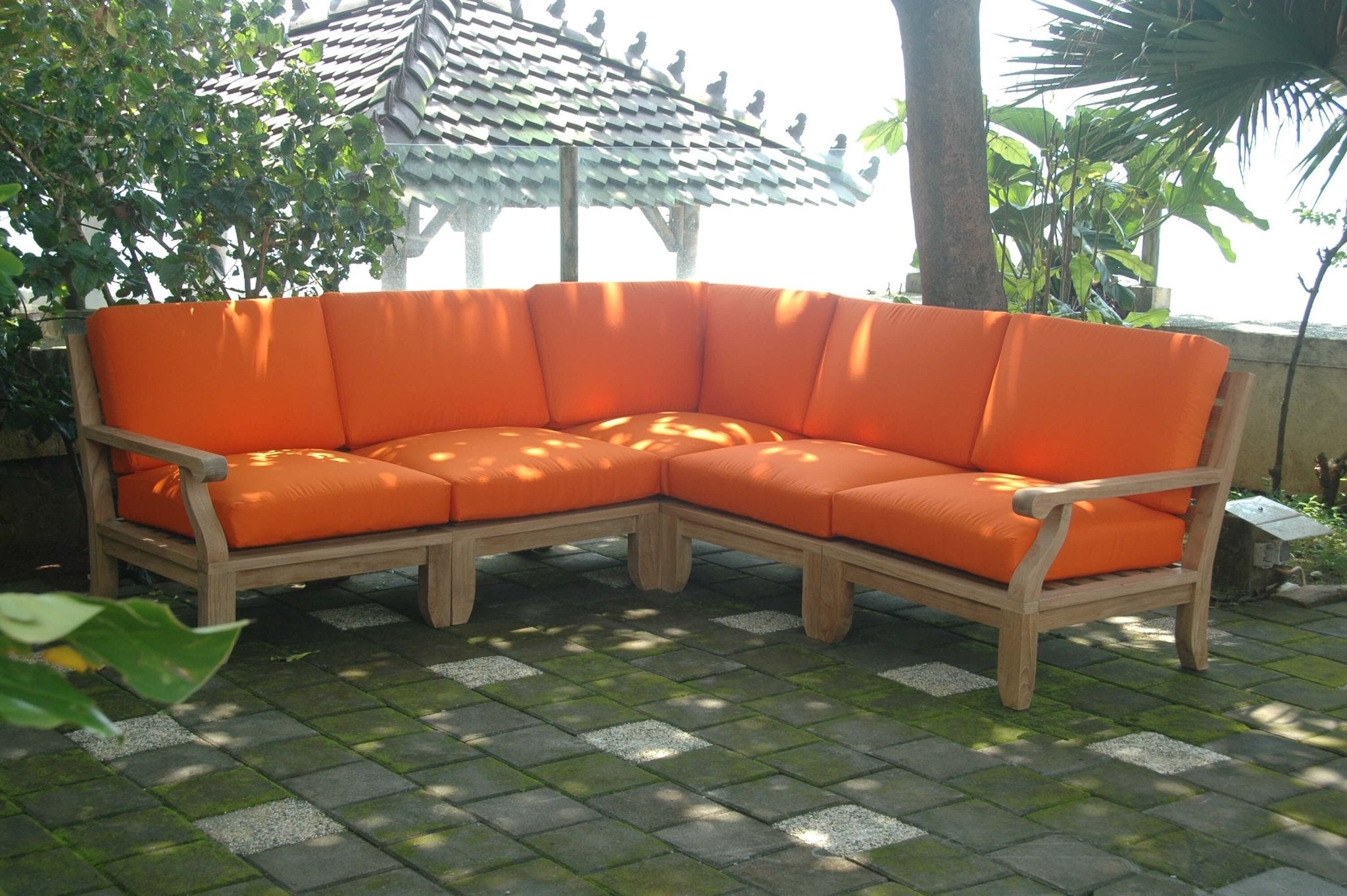 Riviera Modular Deep Seating Set – Teak Sofa (Granite) by Anderson Teak