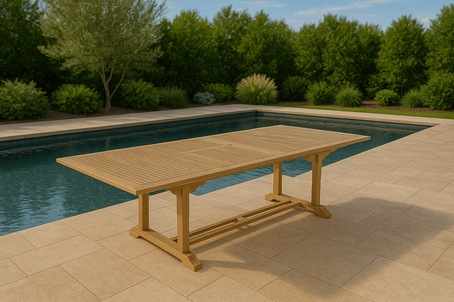 Valencia 117" Rectangular Double Extension Table – () by Anderson Teak