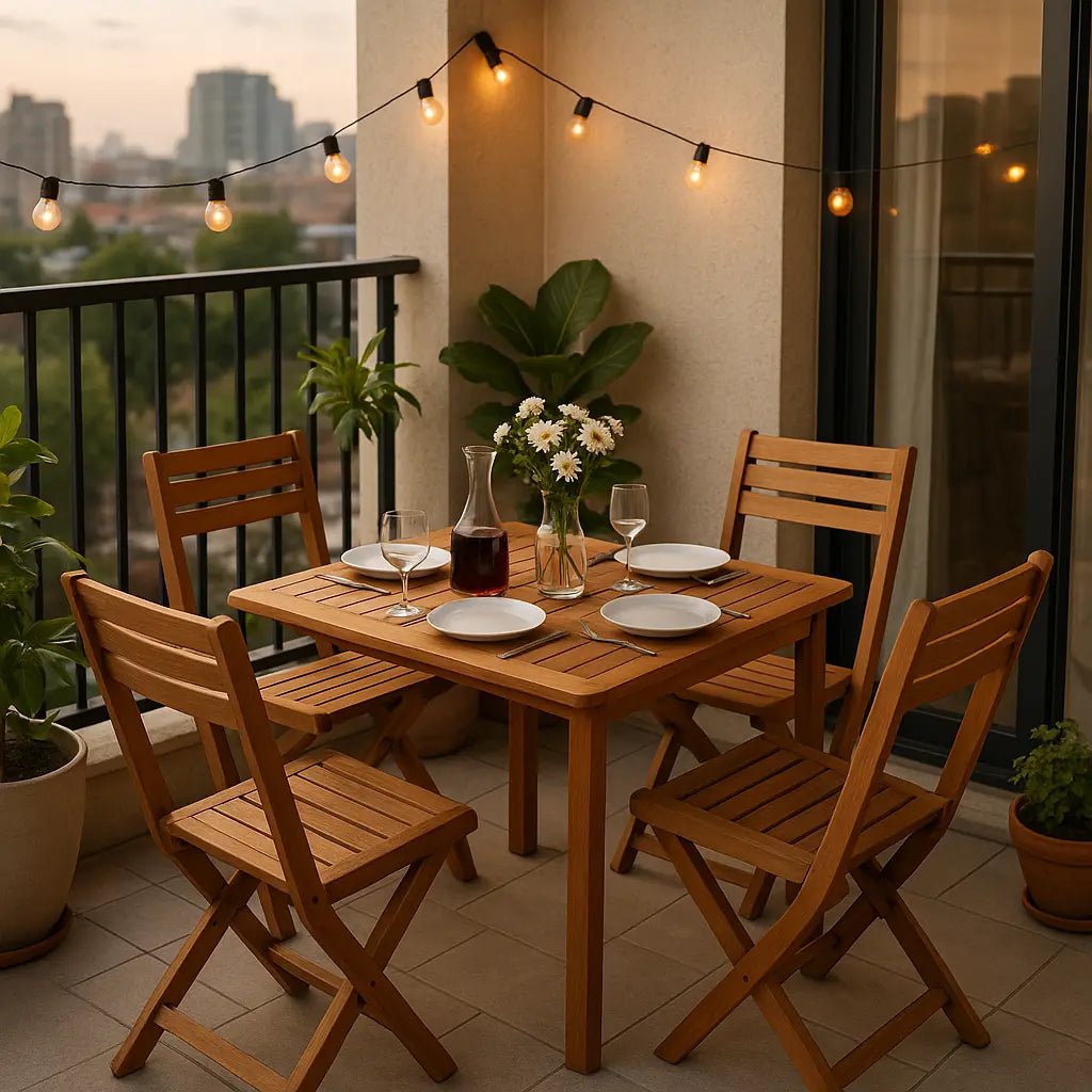 Choosing the Best Teak Dining Set for Small Patios and Balconies - TechNest Outdoors