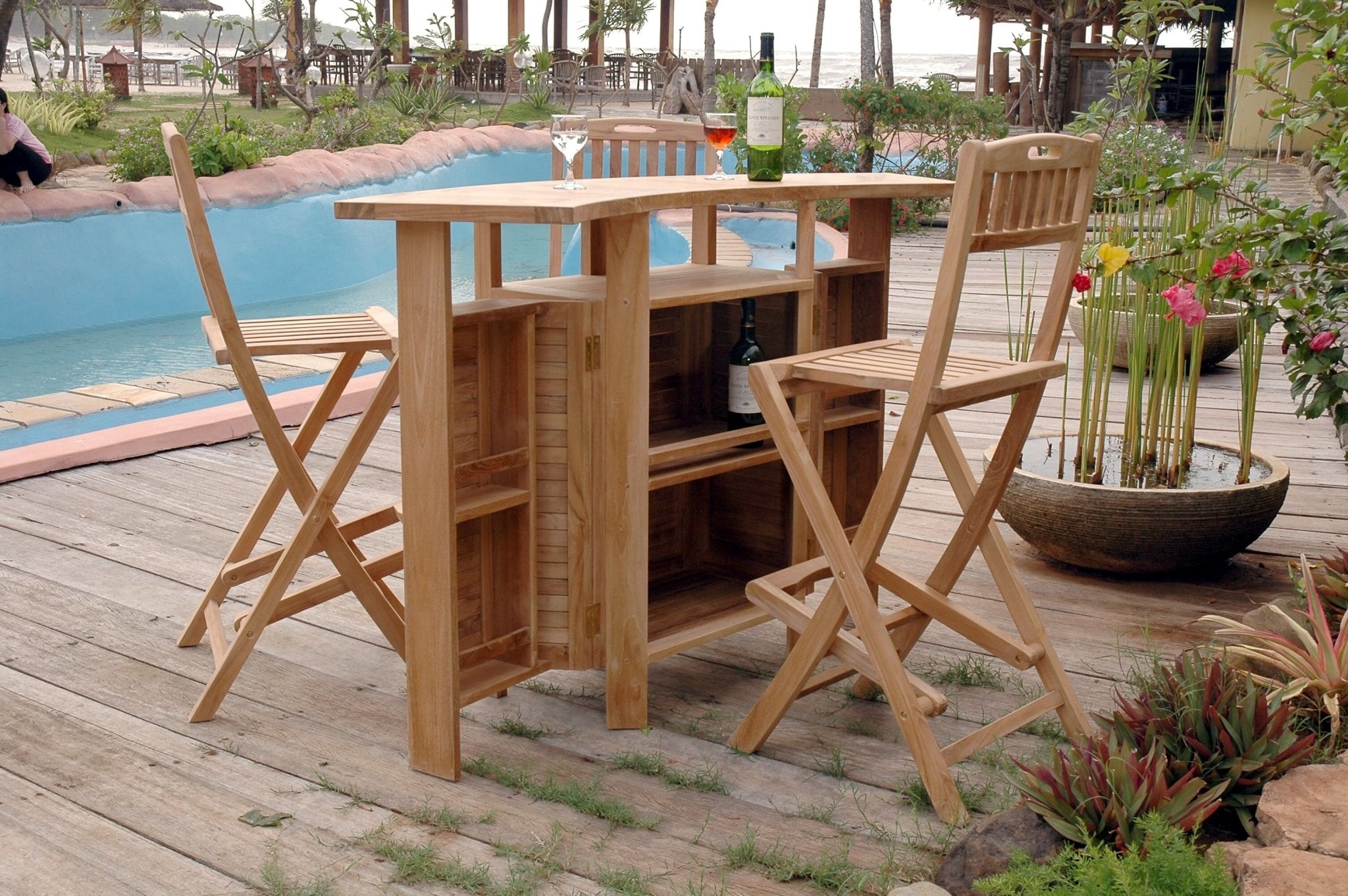 Altavista 4 - pc Folding Bar Table Set – () by Anderson Teak
