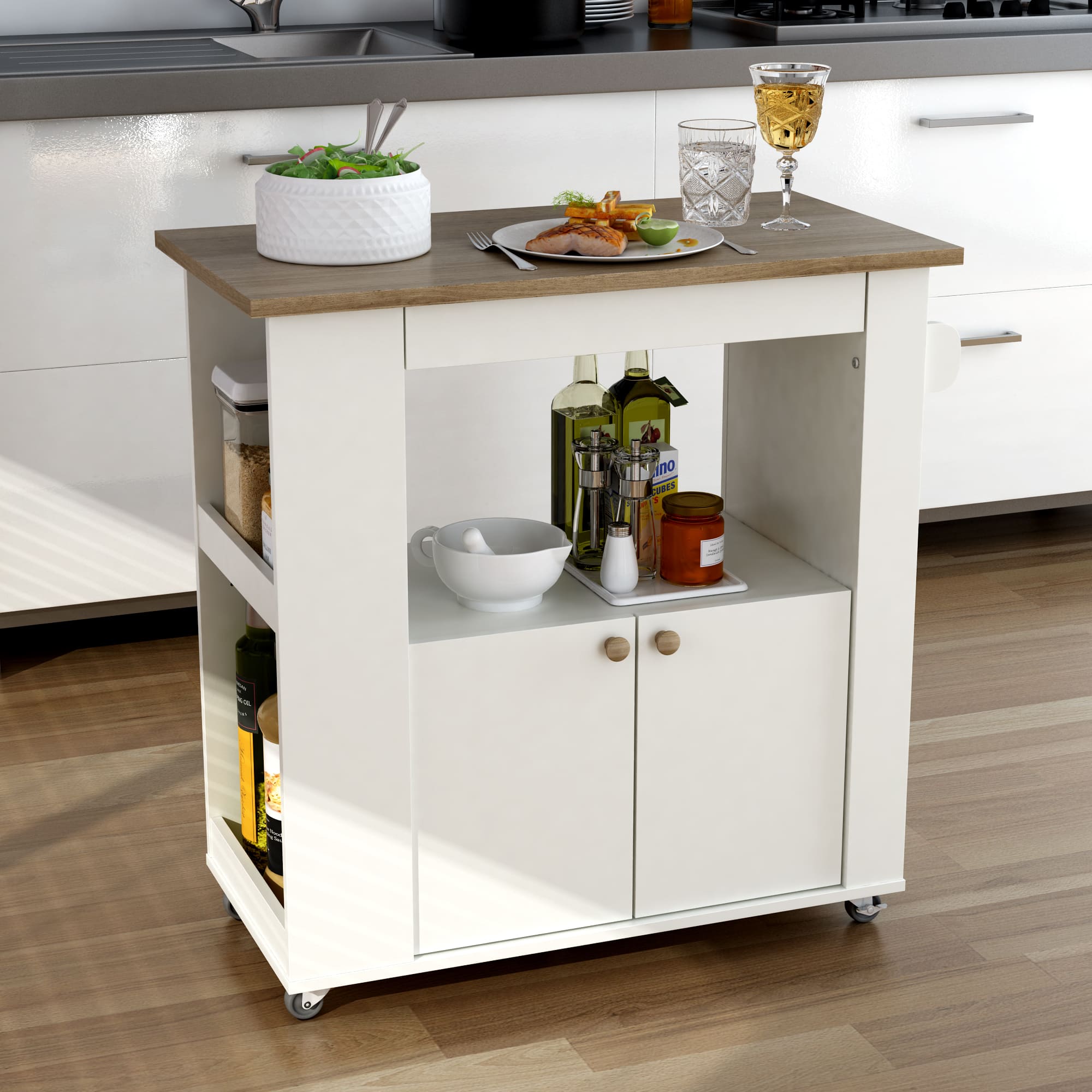 Aston 34" Kitchen Cart – () by Modern Haus