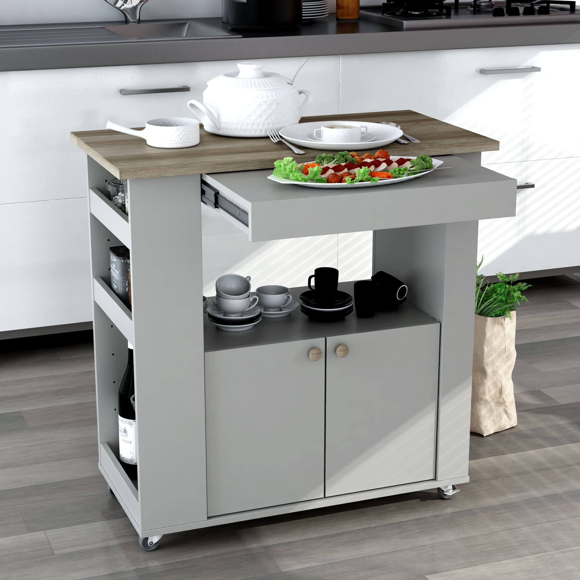 Astor 35" Kitchen Cart – () by Modern Haus