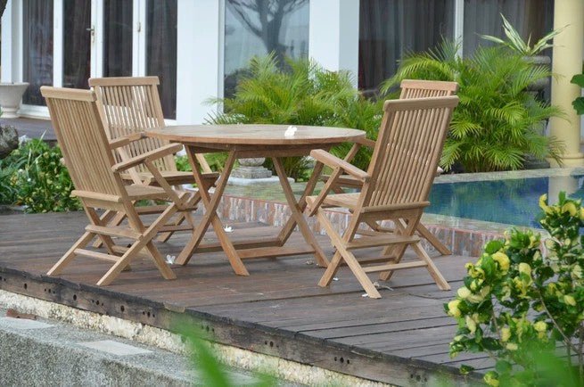 Bahama Classic 5 - pc Dining Table Set – Teak Dining Set () by Anderson Teak