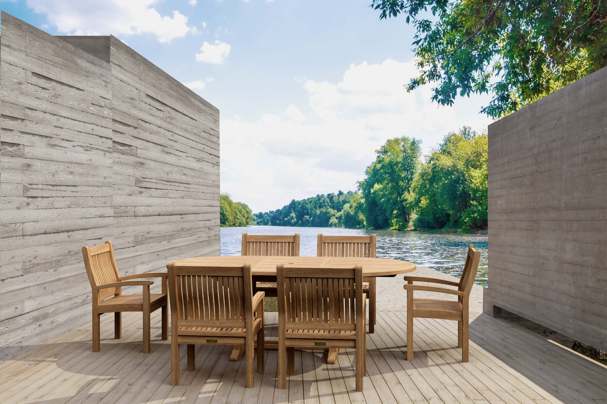 Bahama Sahara 7 - pc Dining Table Set – () by Anderson Teak