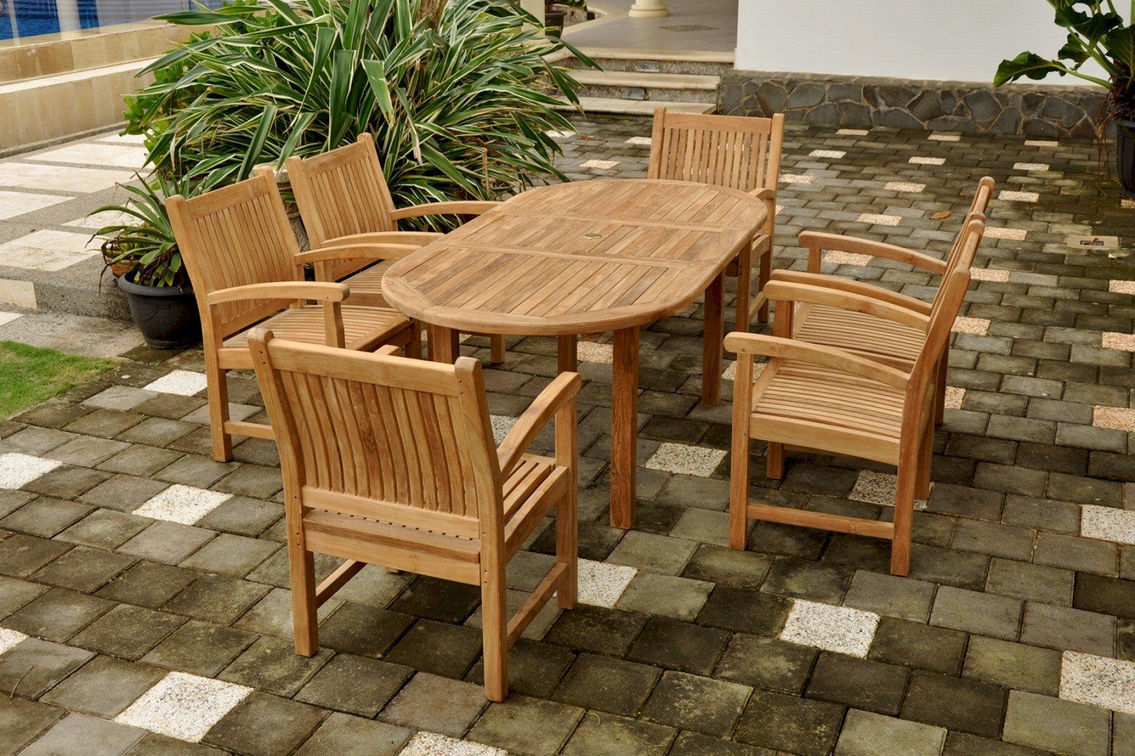 Bahama Sahara 7 - pc Dining Table Set – () by Anderson Teak