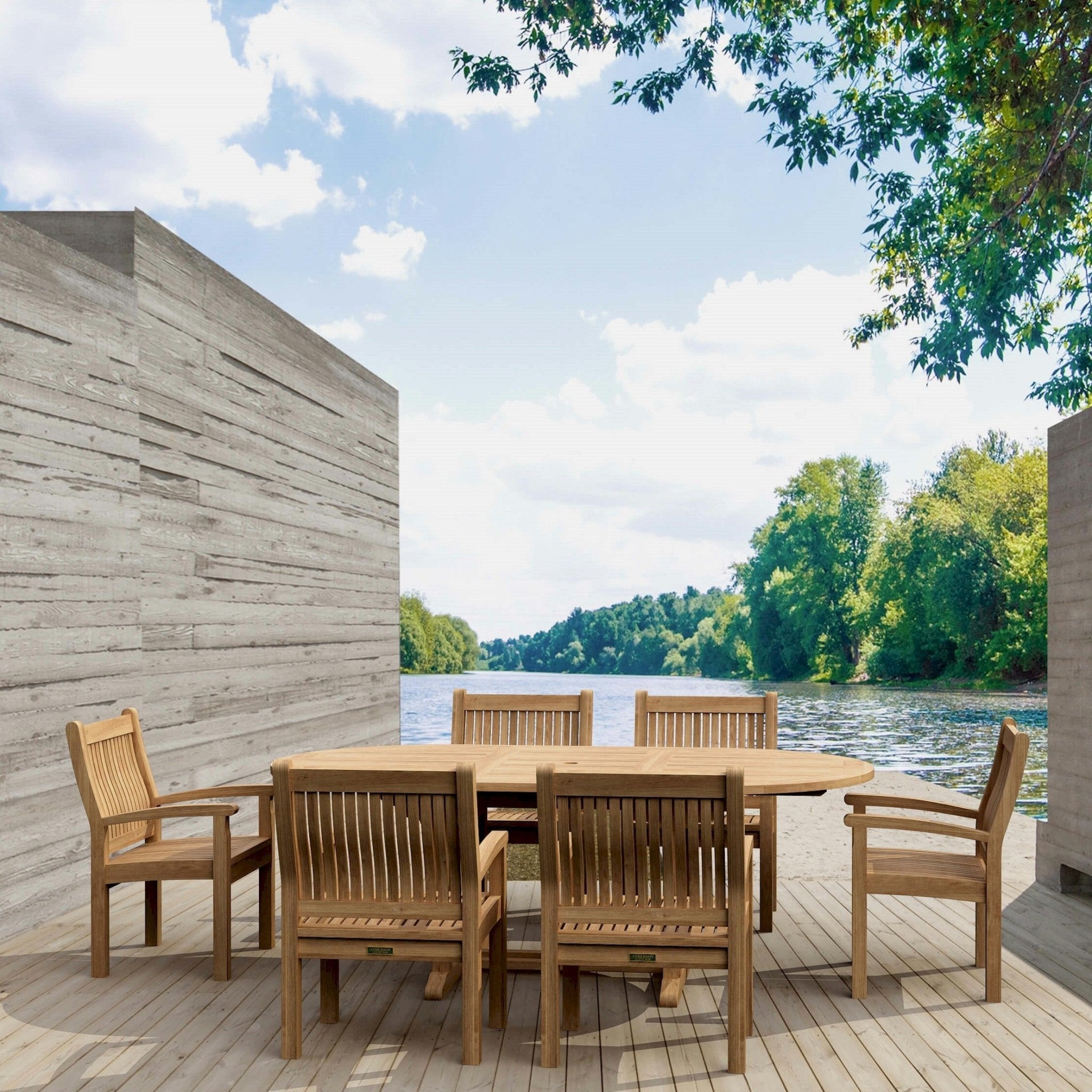 Bahama Sahara 7 - pc Dining Table Set – () by Anderson Teak