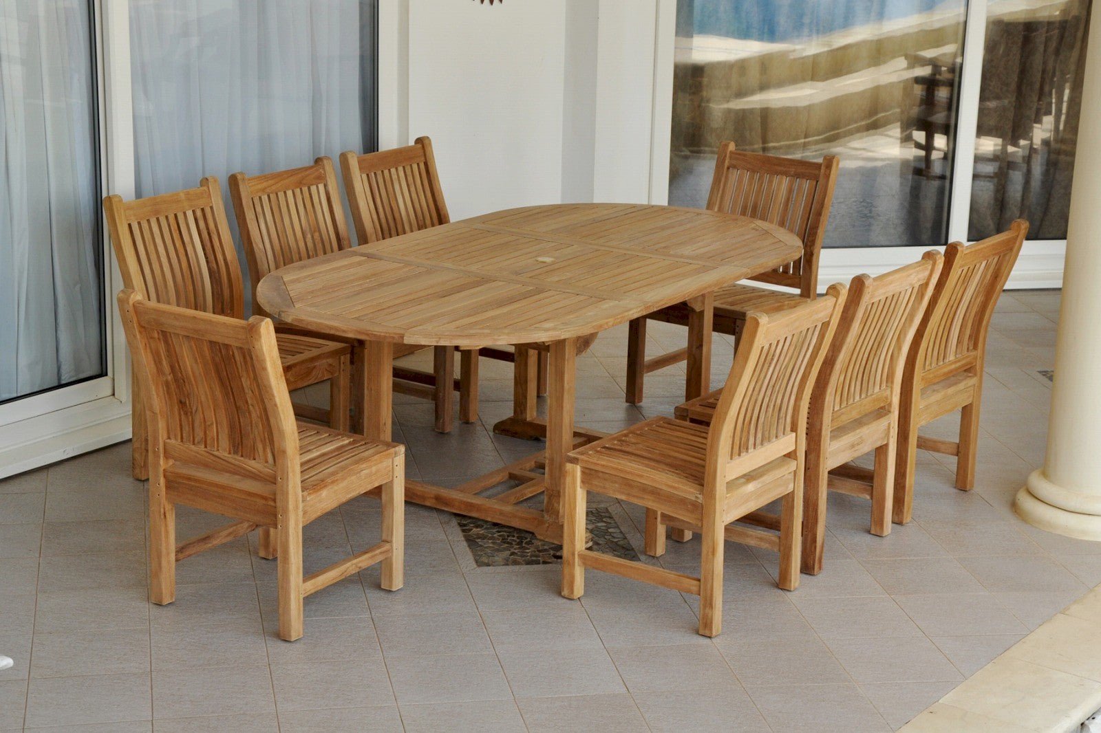 Bahama Sahara 9 - pc Dining Table Set – () by Anderson Teak