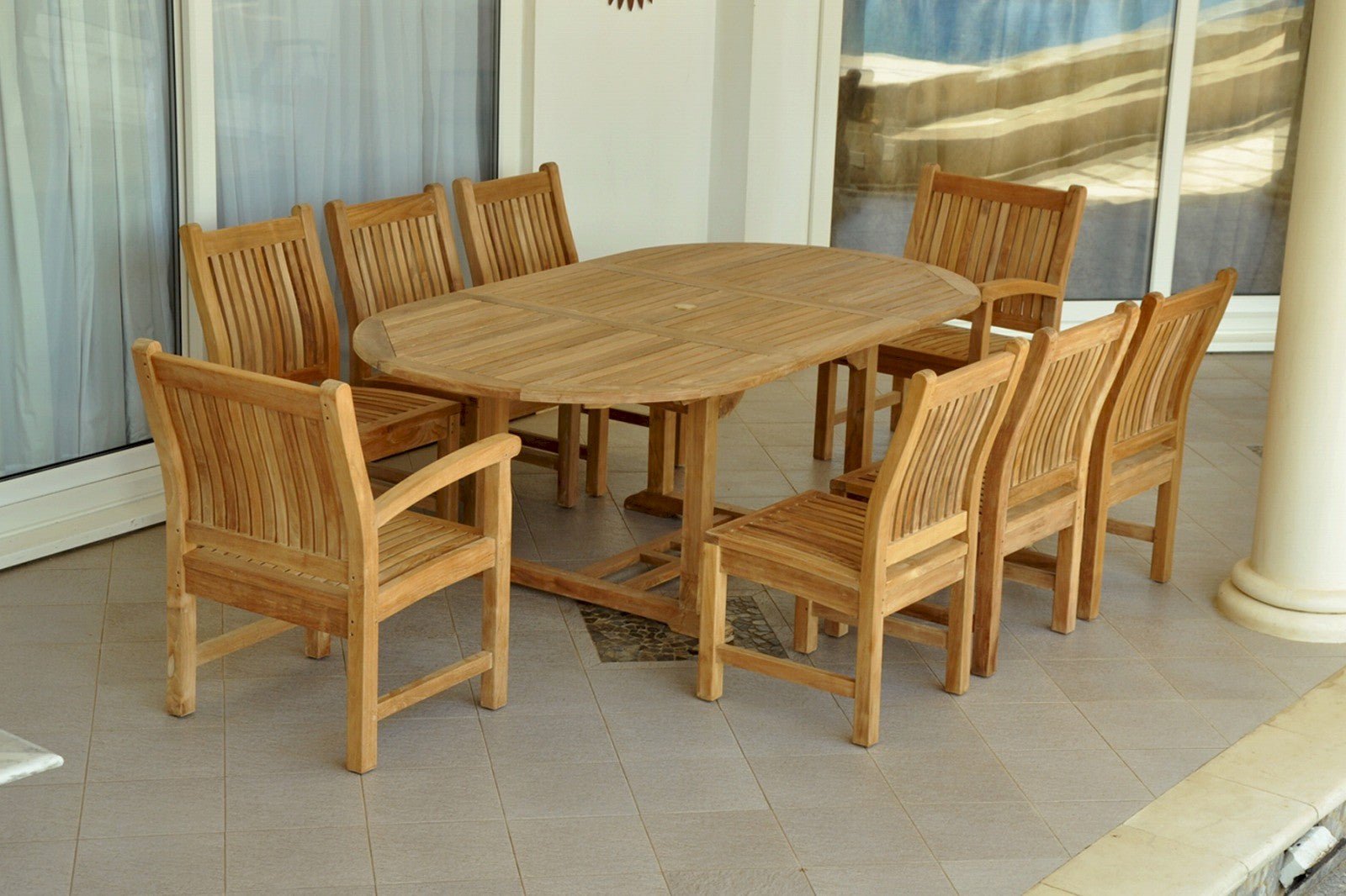Bahama Sahara 9 - pc Dining Table Set – () by Anderson Teak