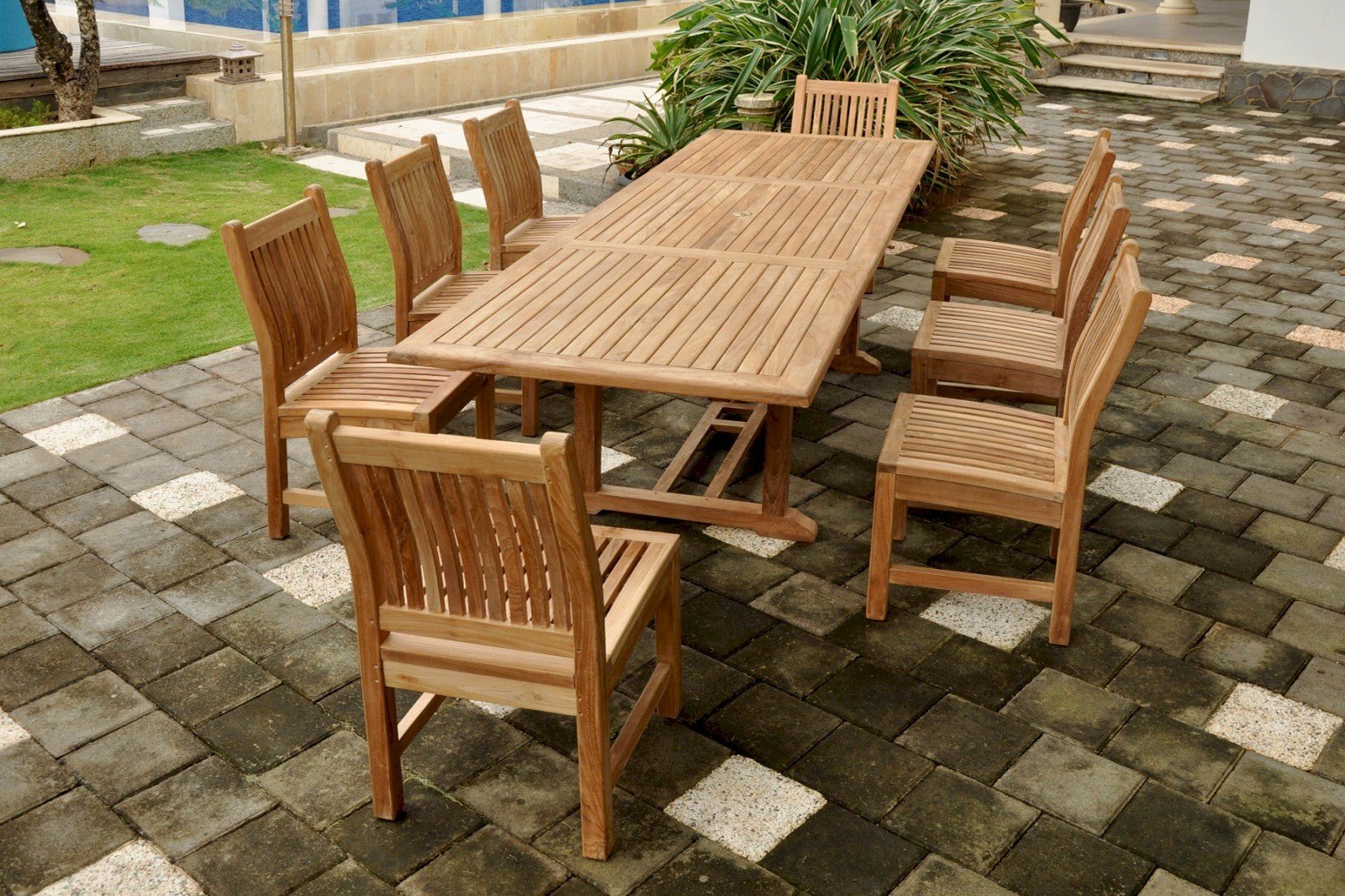 Bahama Sahara 9 - pc Dining Table Set – () by Anderson Teak