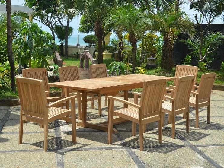 Bahama Sahara 9 - pc Dining Table Set – () by Anderson Teak