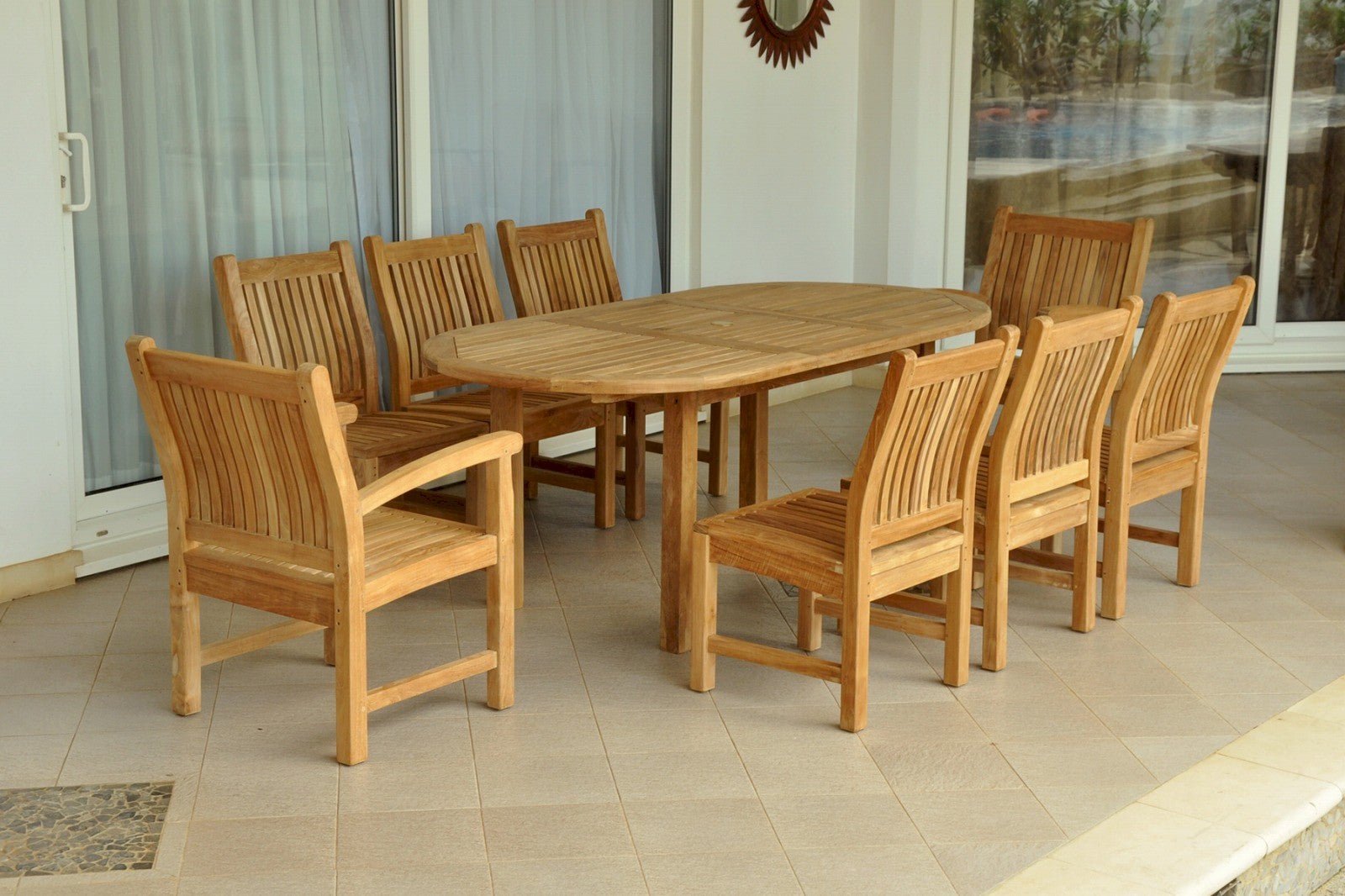Bahama Sahara 9 - pc Dining Table Set – () by Anderson Teak