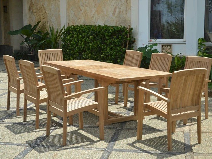 Bahama Sahara 9 - pc Dining Table Set – () by Anderson Teak