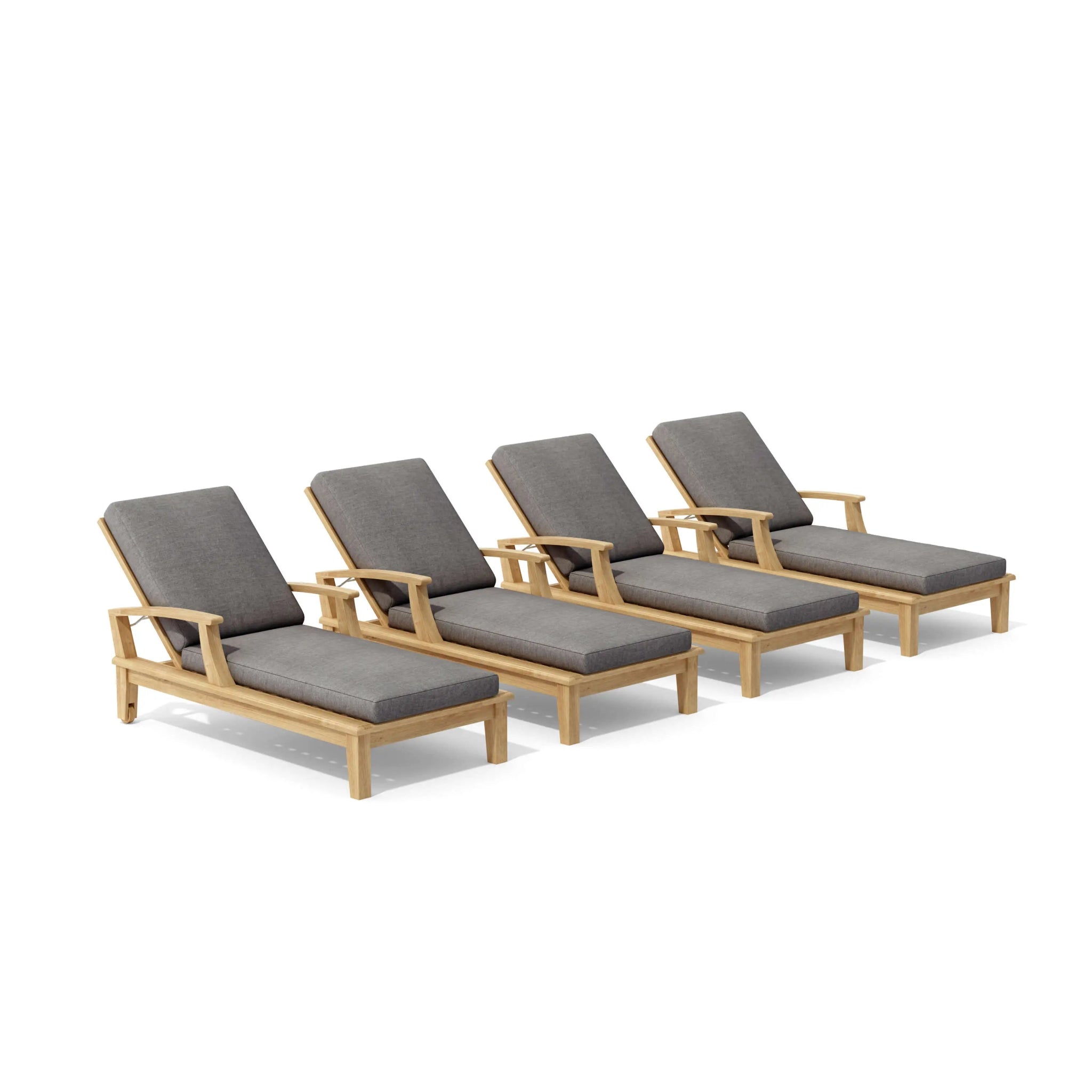 Brianna 4 - pcs Sun Lounger set – Teak Daybed (Cast Slate) by Anderson Teak
