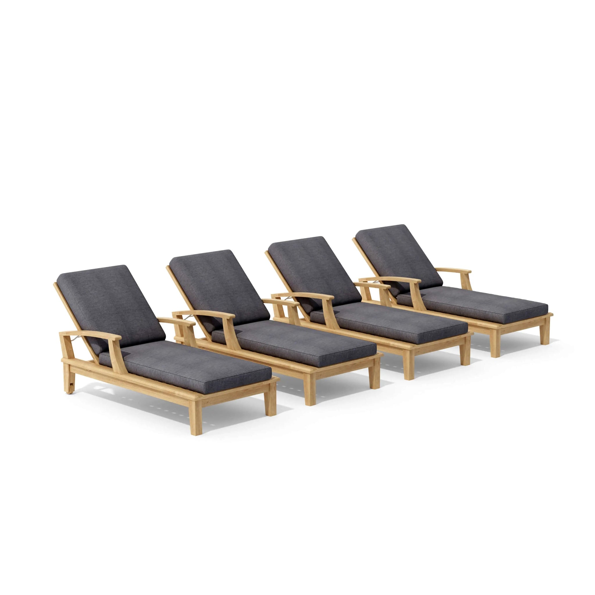 Brianna 4 - pcs Sun Lounger set – Teak Daybed (Granite) by Anderson Teak