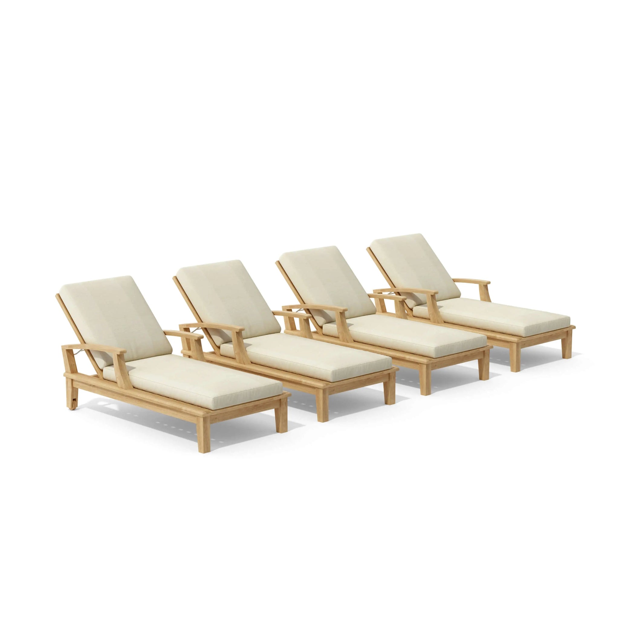 Brianna 4 - pcs Sun Lounger set – Teak Daybed (Navy) by Anderson Teak