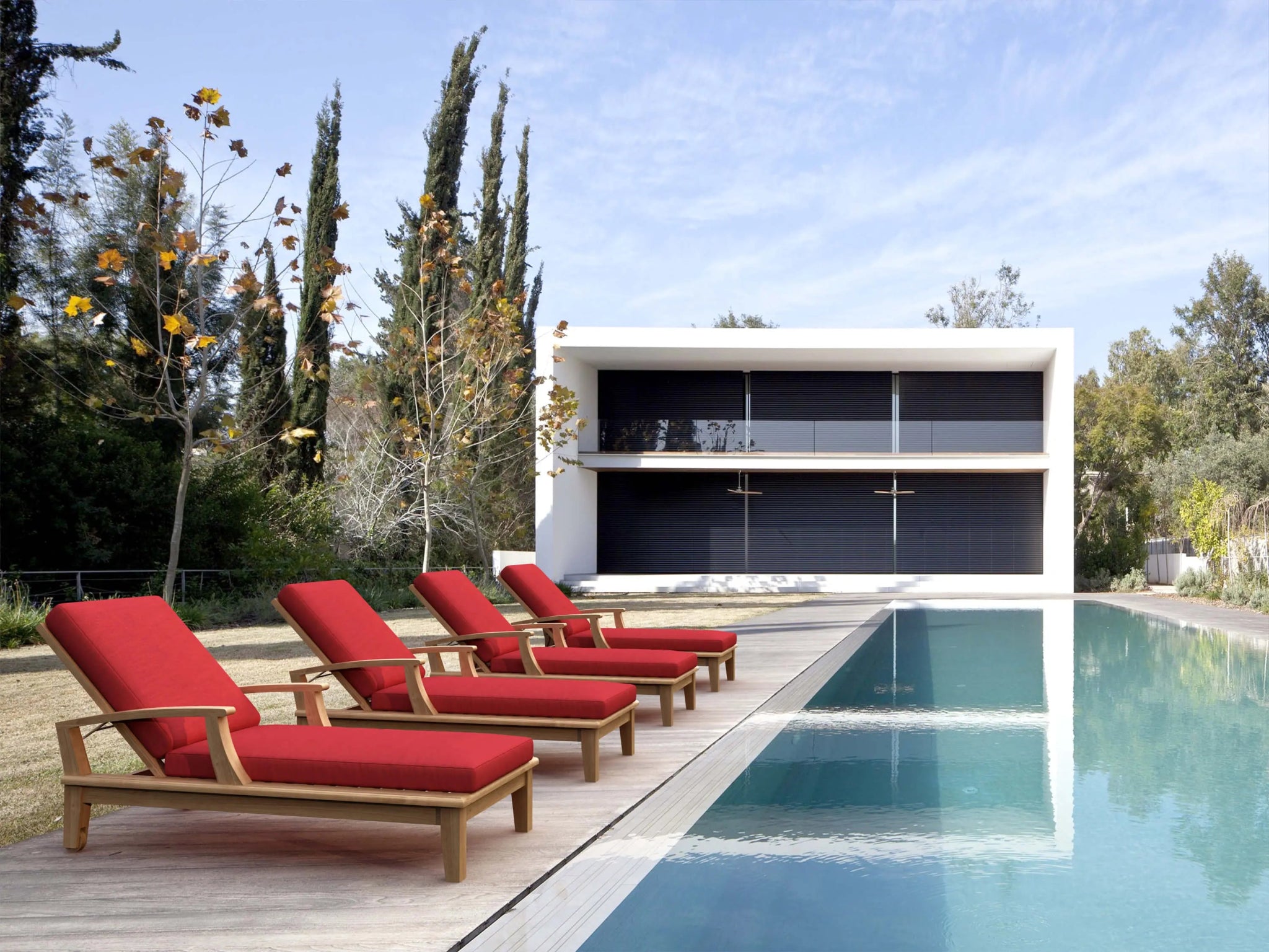 Brianna 4 - pcs Sun Lounger set – Teak Daybed (No Cushion) by Anderson Teak