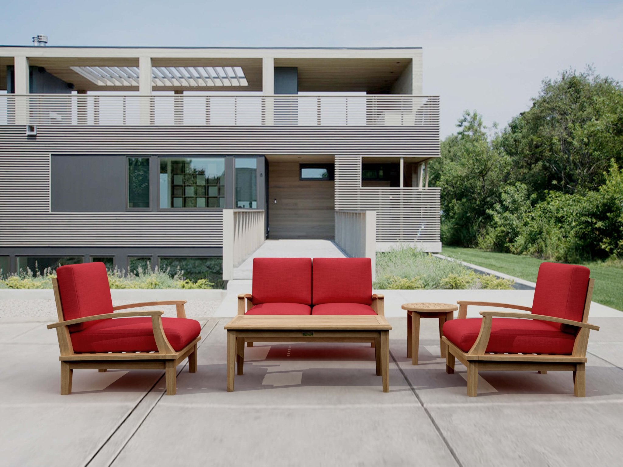 Brianna Deep Seating 5 - pc Set – (Jockey Red) by Anderson Teak