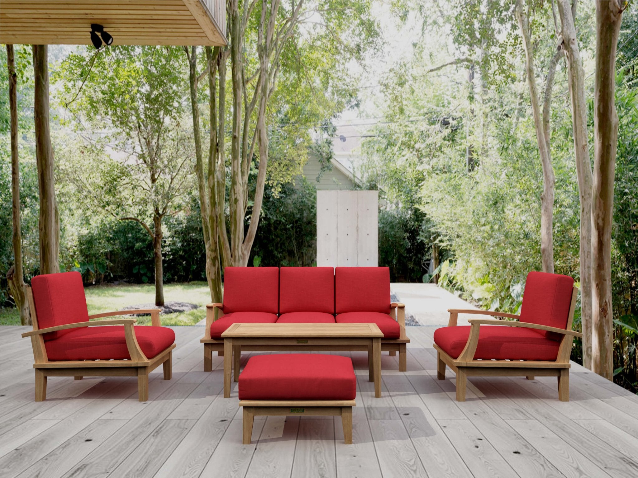 Brianna Deep Seating 5 - pc Set – (Jockey Red) by Anderson Teak