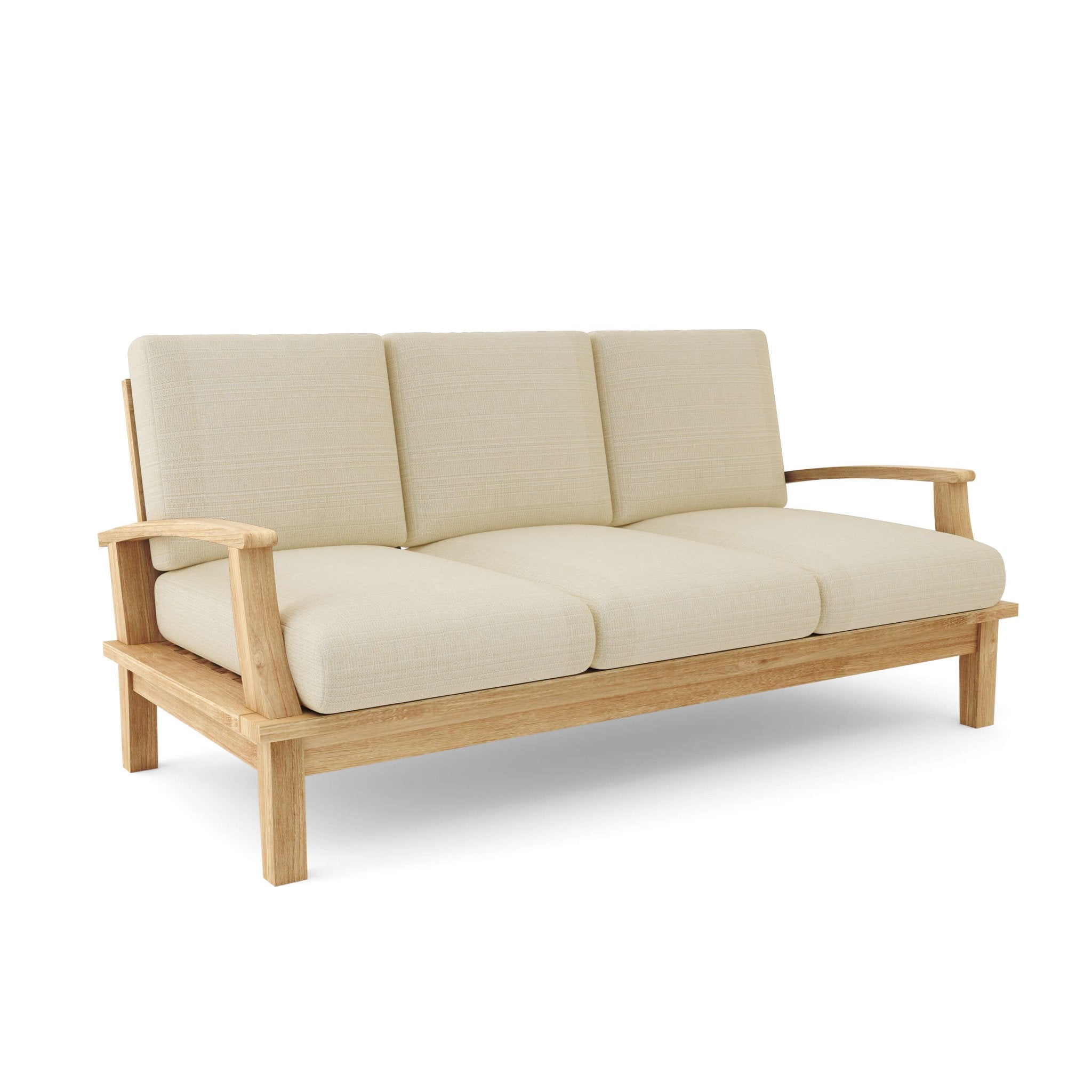 Brianna Deep Seating Sofa – Teak Sofa (Linen Antique Beige) by Anderson Teak