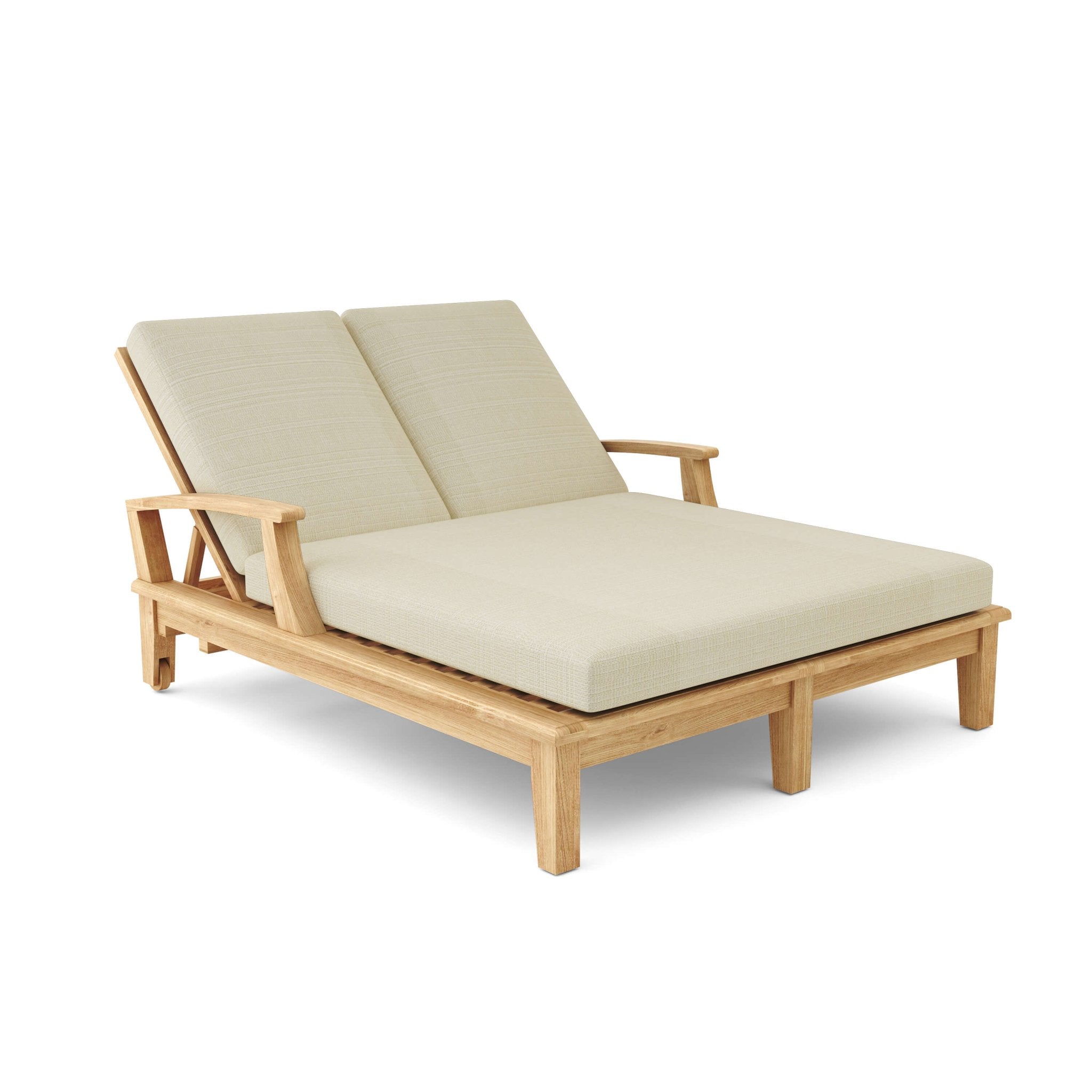 Brianna Double Sun Lounger – Teak Daybed (No Cushion) by Anderson Teak