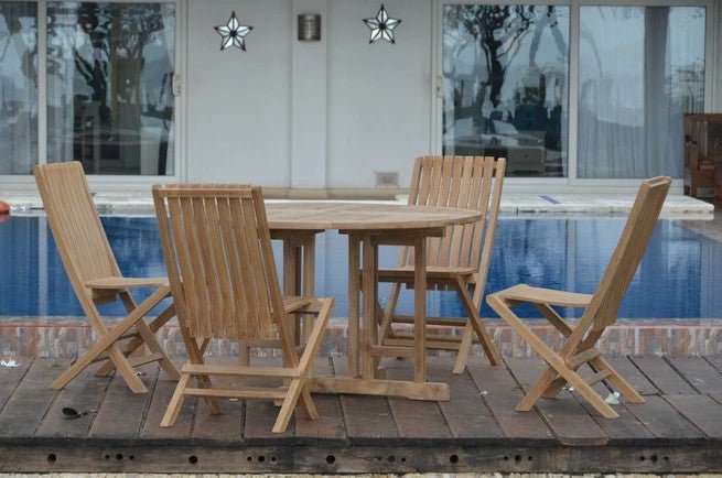 Butterfly Comfort 5 - pc Dining Table Set – Teak Dining Set () by Anderson Teak