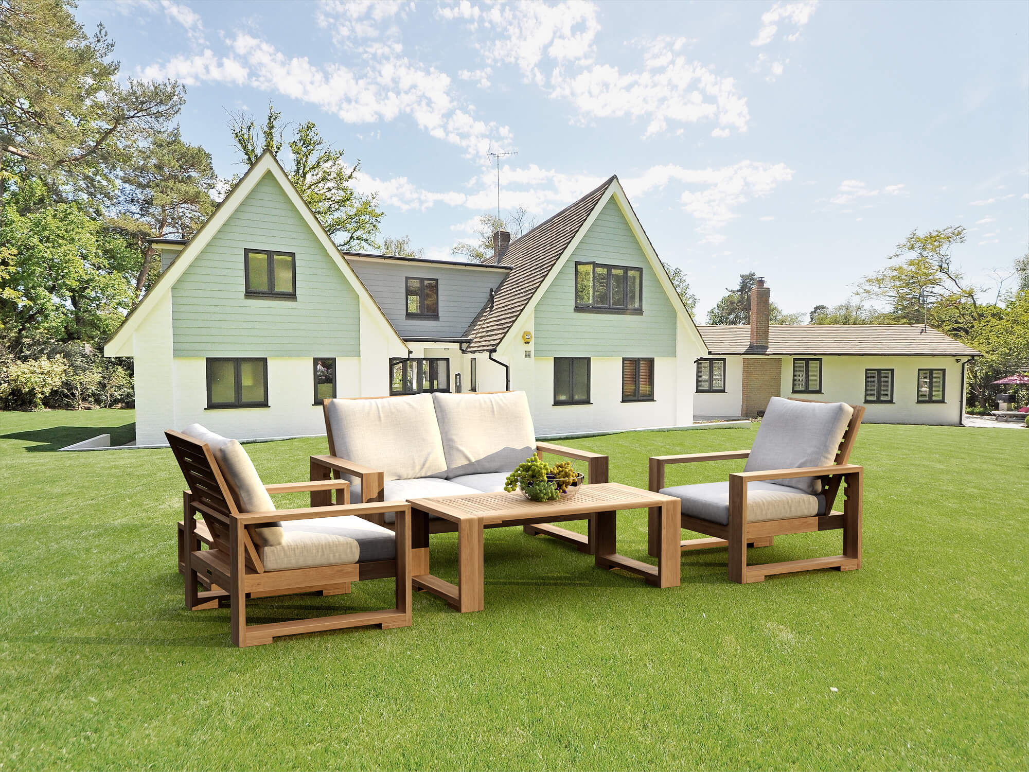 Capistrano 5 - pc Deep Seating Set – (Cast Slate) by Anderson Teak