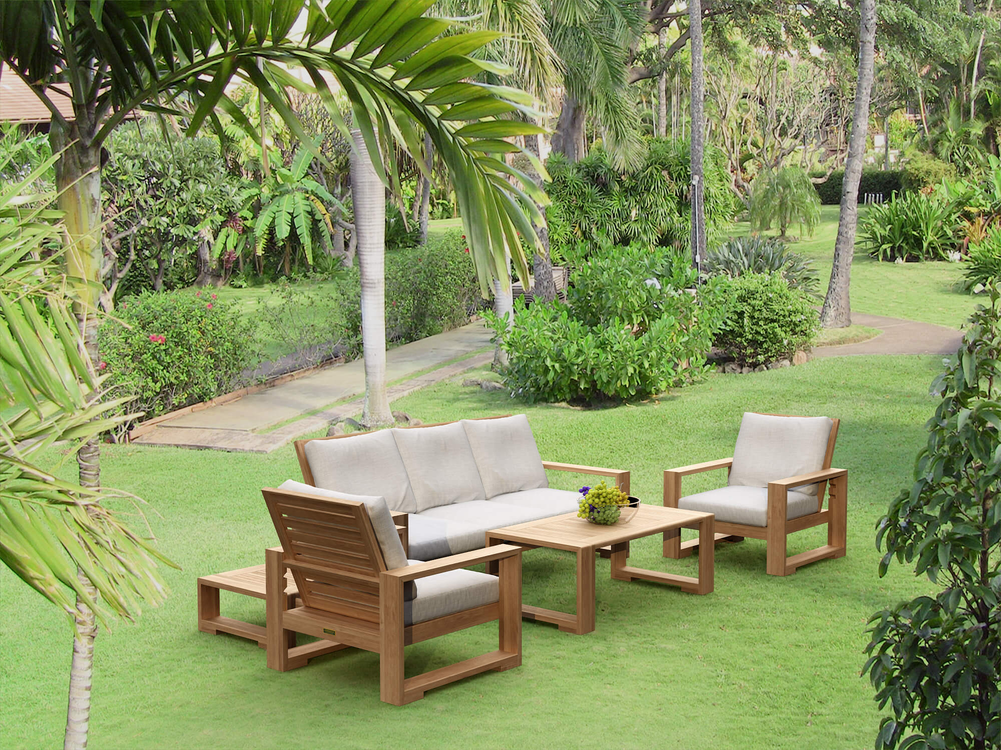 Capistrano 5 - pc Deep Seating Set – Deep Seating Set (Cast Slate) by Anderson Teak