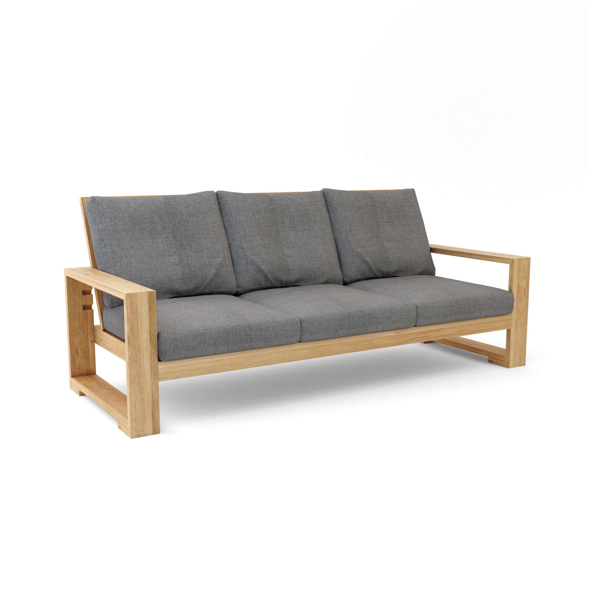 Capistrano Deep Seating Sofa – Teak Sofa (Cast Slate/Bliss Smoke) by Anderson Teak