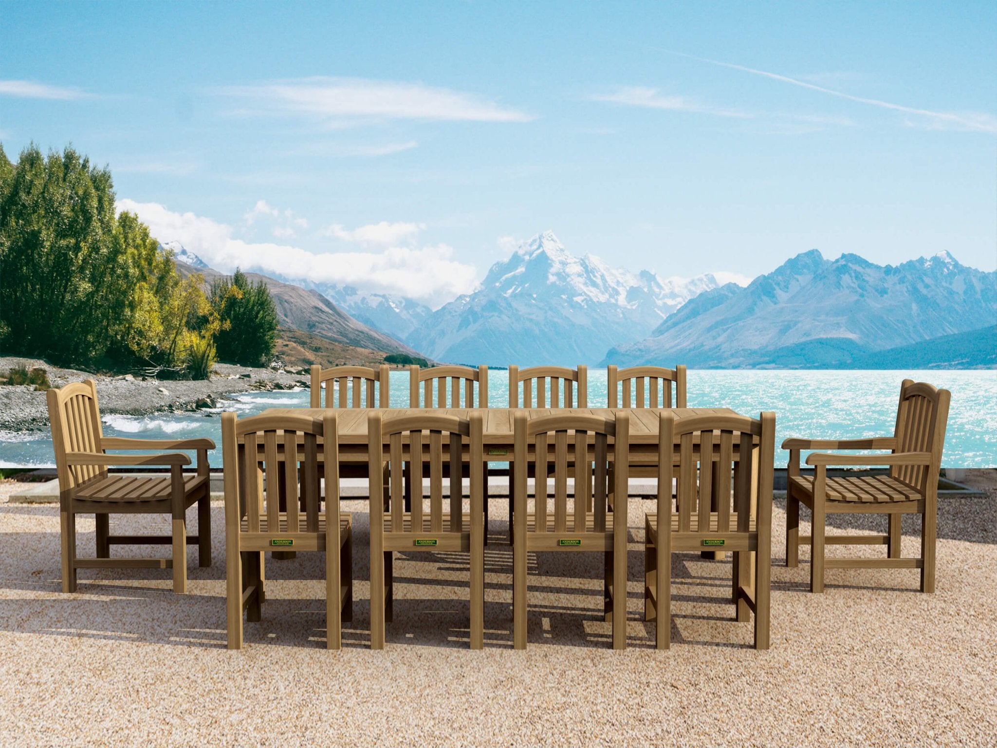 Chelsea 11 - pc Rectangular Dining Table Set – Dining Table Set () by Anderson Teak