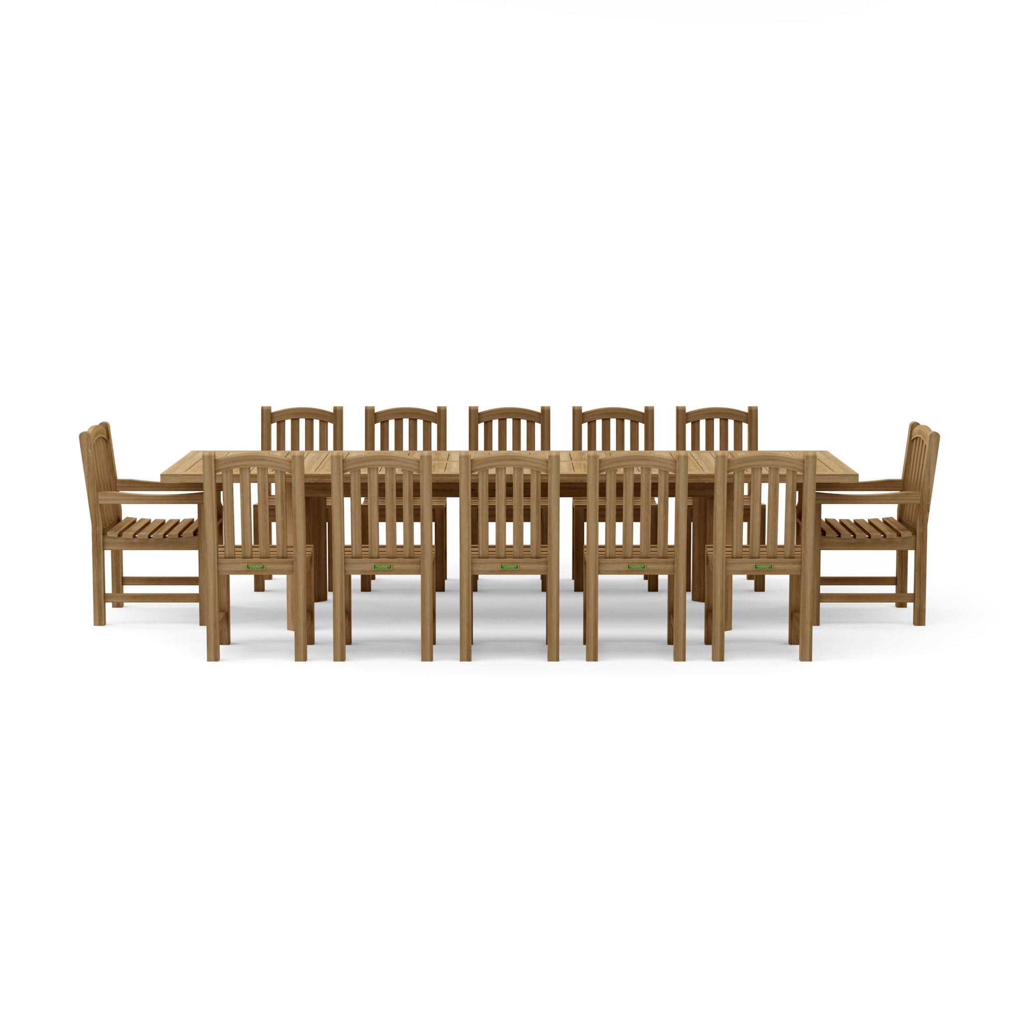 Chelsea 13 - pc Rectangular Double Extension Dining Table Set – Extension Dining Table Set () by Anderson Teak