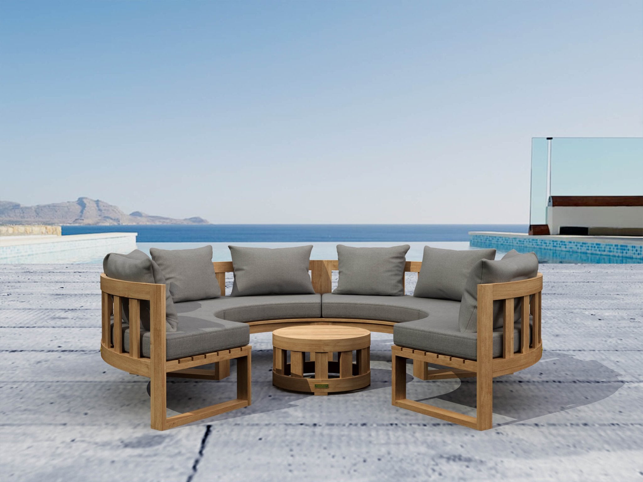Circular Modular Deep Seating – (Cast Slate) by Anderson Teak