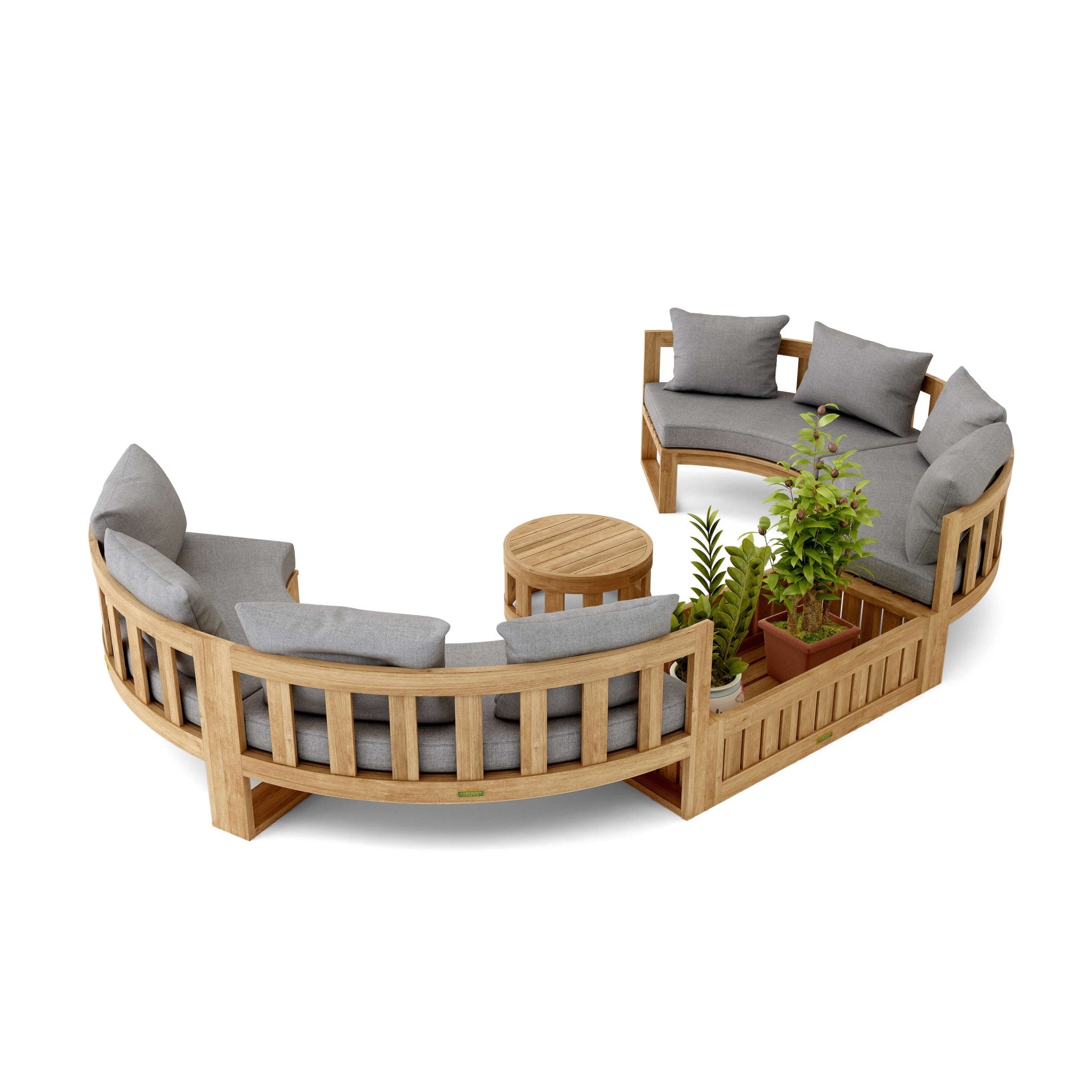 Circular Modular Deep Seating – (Cast Slate) by Anderson Teak