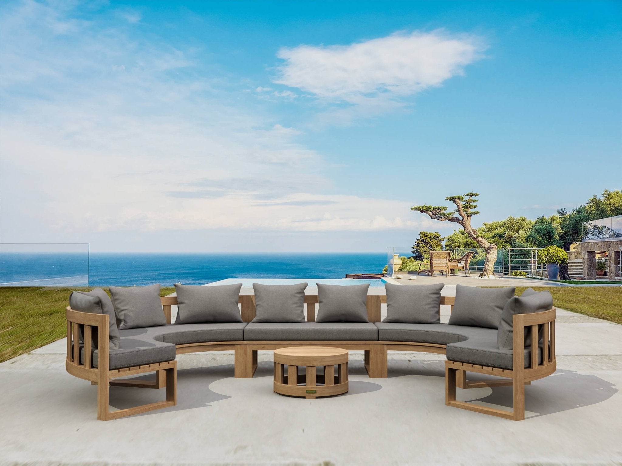Circular Modular Deep Seating – (Cast Slate) by Anderson Teak