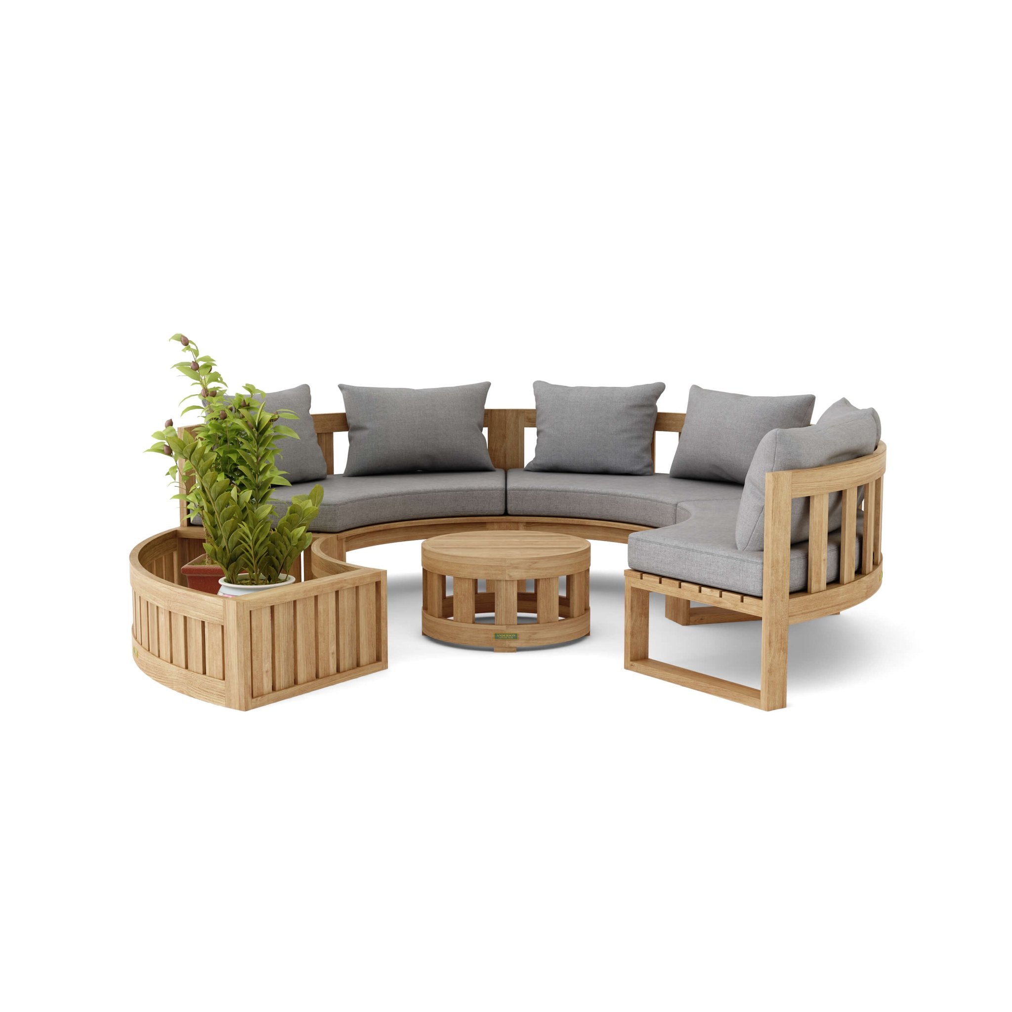 Circular Modular Deep Seating – (Cast Slate) by Anderson Teak
