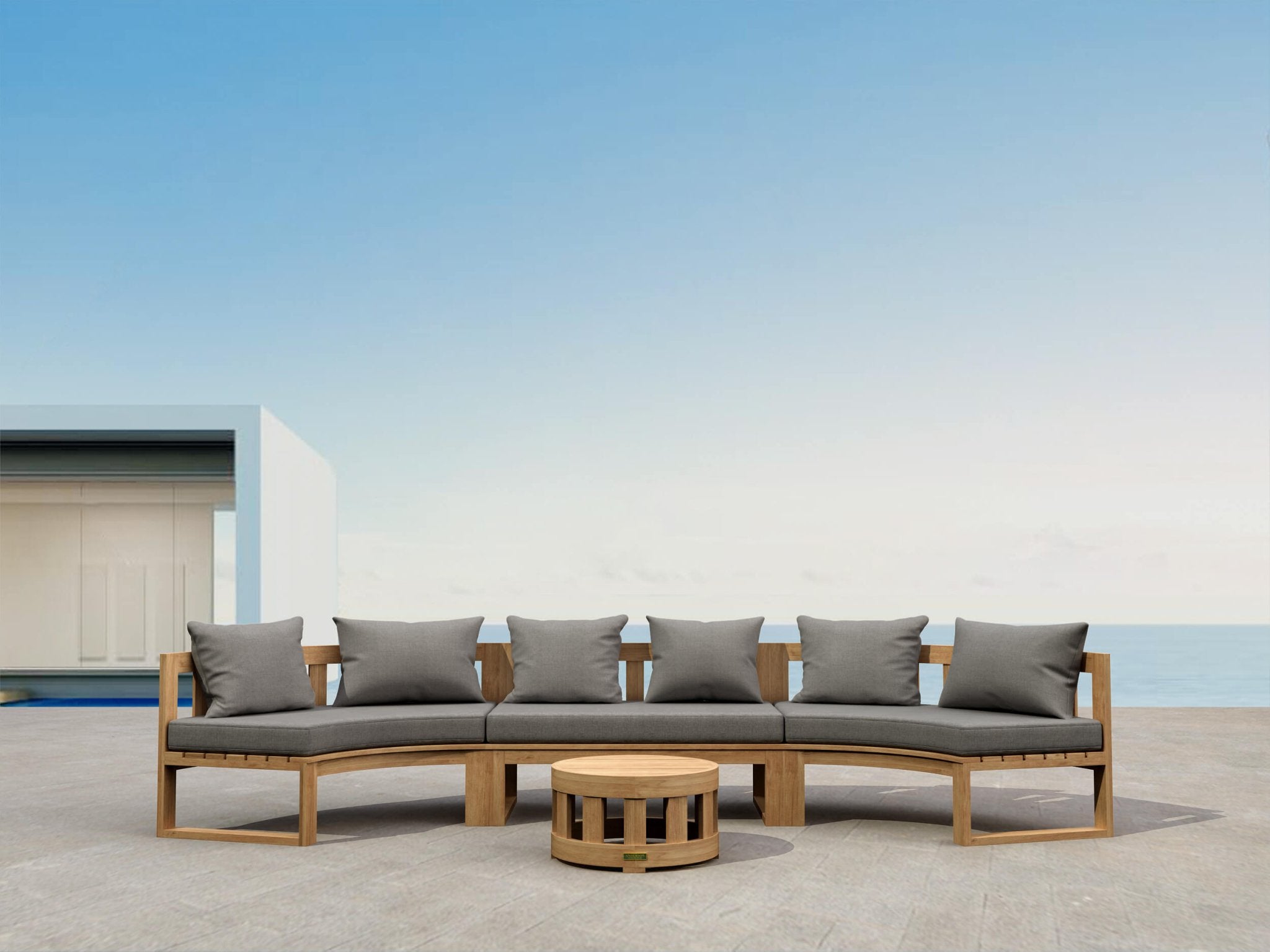 Circular Modular Deep Seating – (Cast Slate) by Anderson Teak