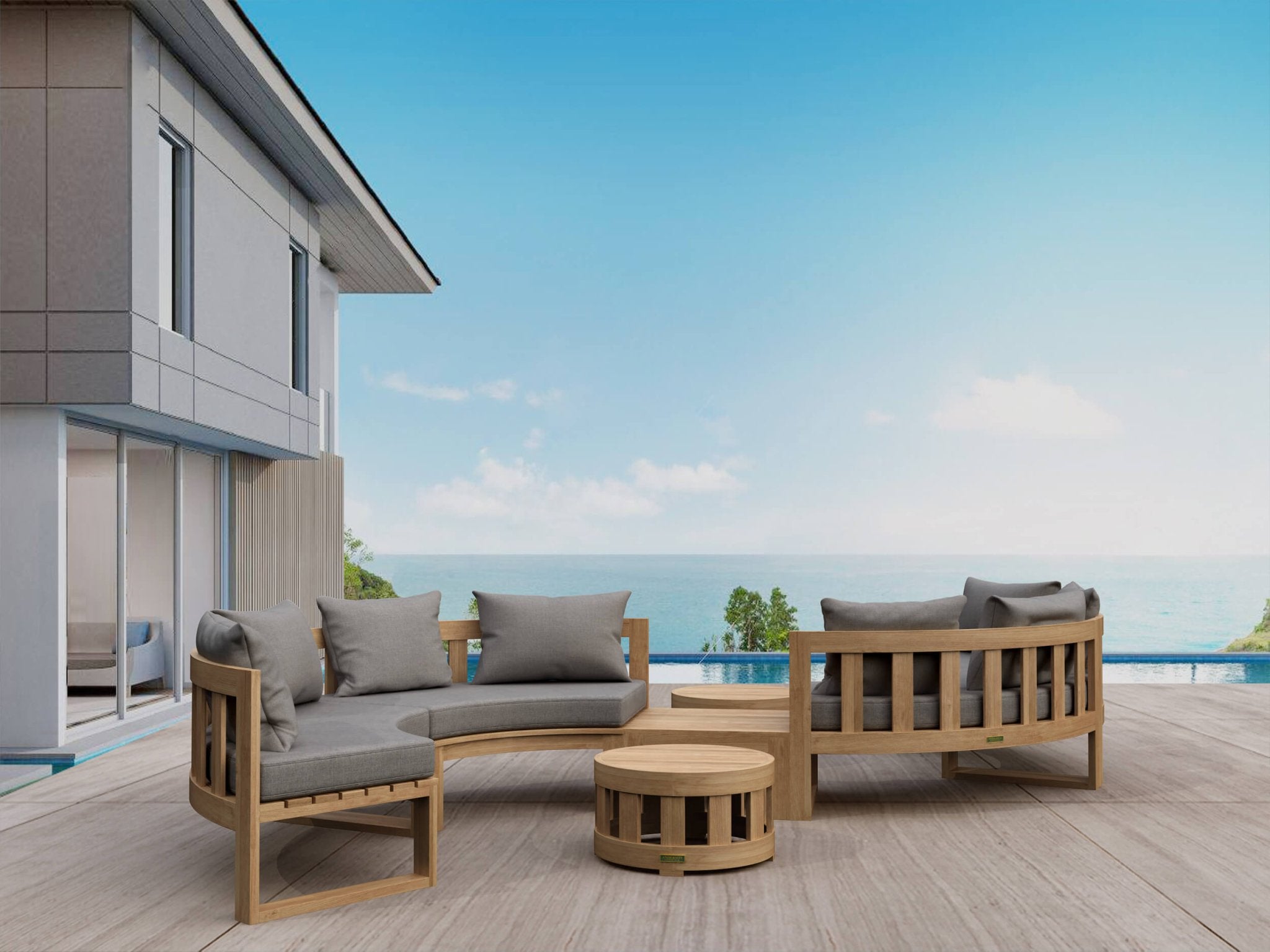 Circular Modular Deep Seating – (Cast Slate) by Anderson Teak